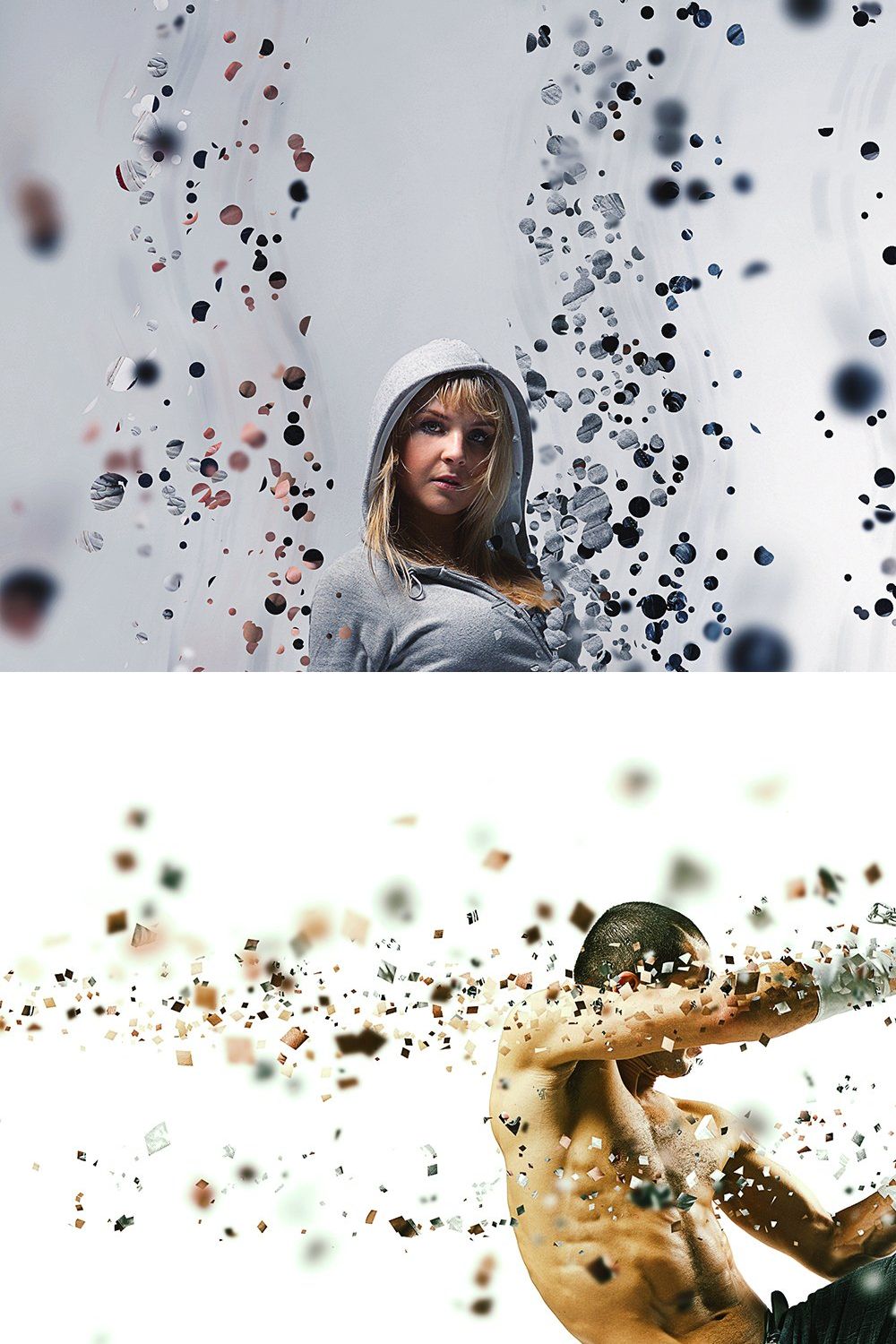 Dispersion Photoshop Action pinterest preview image.