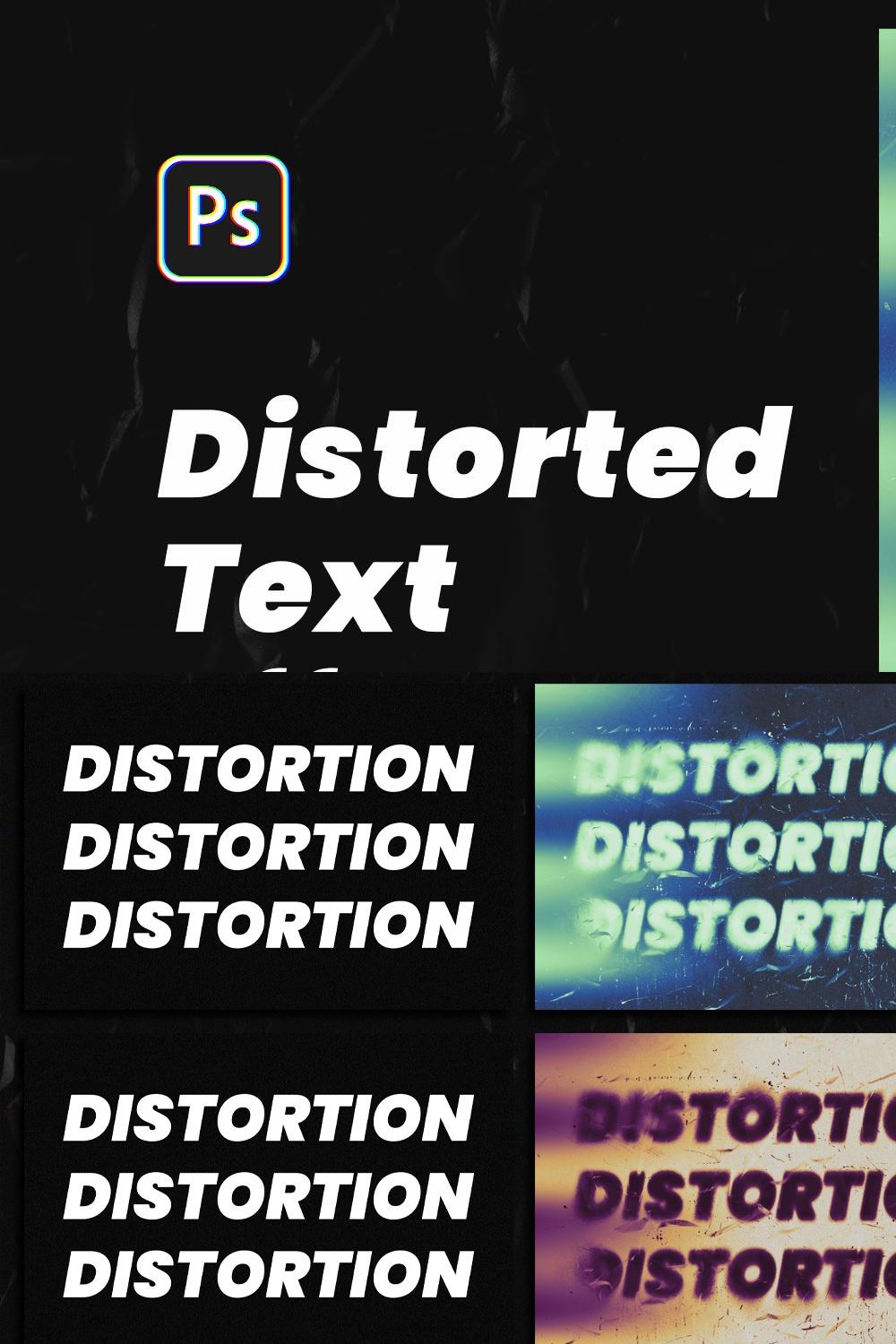Distorted Text Effect Vol. 02 pinterest preview image.