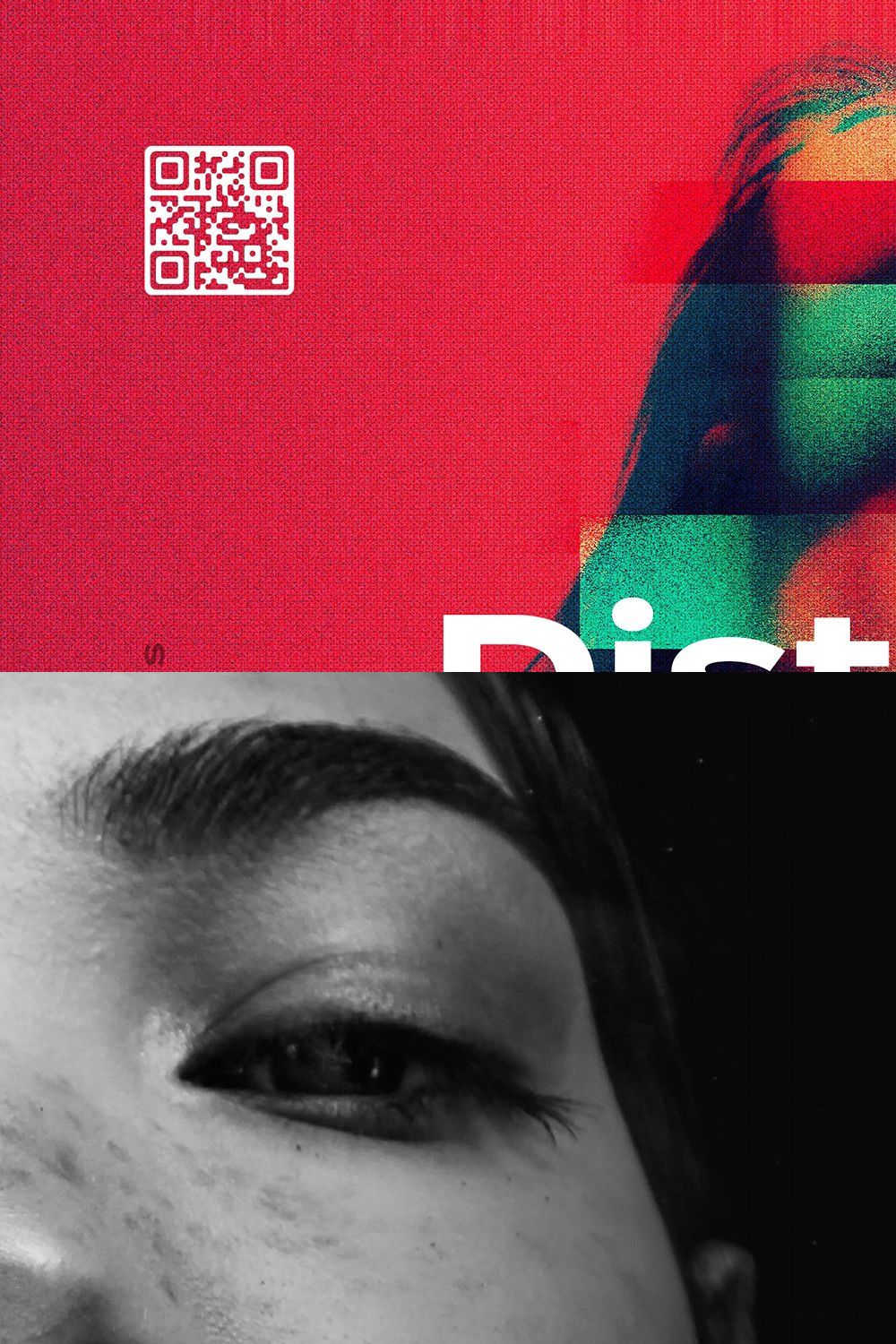 Distortion Glitch Photo Effects pinterest preview image.