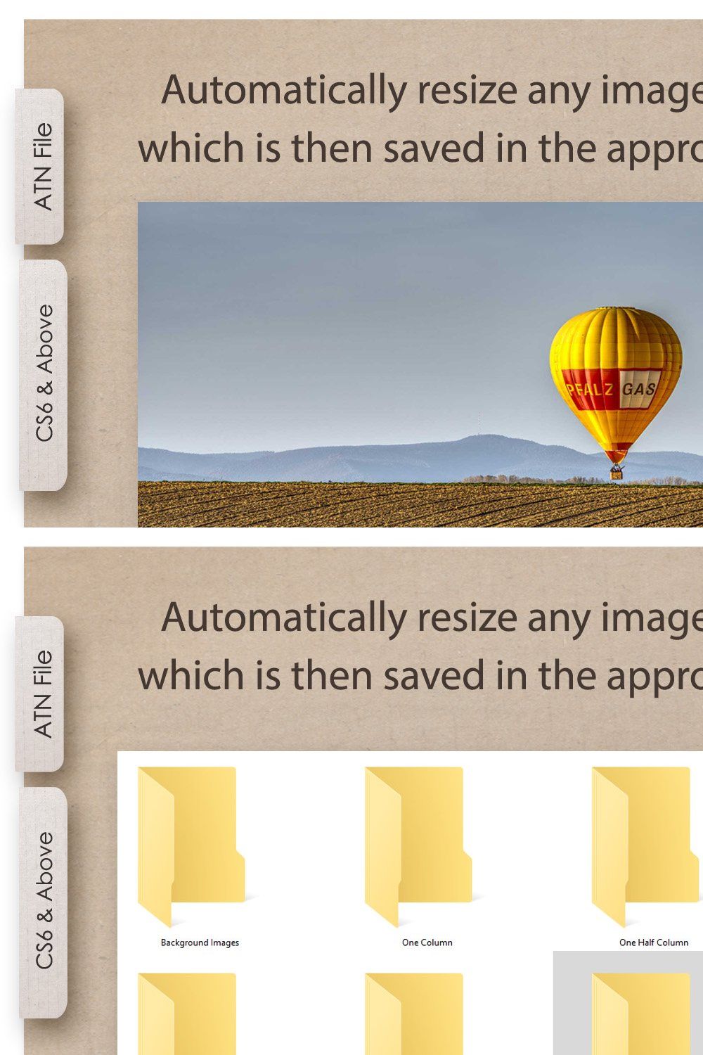 Divi Image Resizer Photoshop Action pinterest preview image.