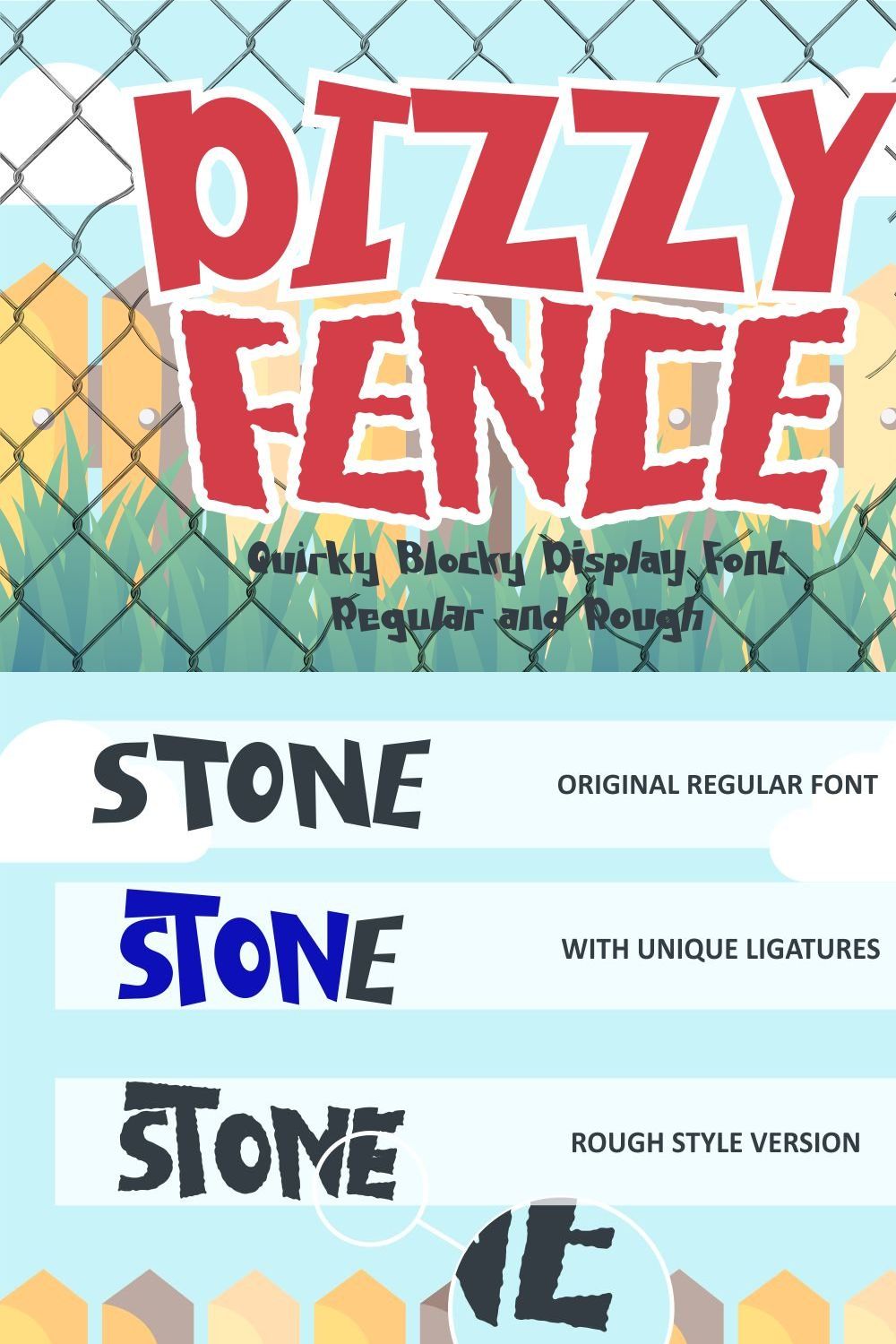 Dizzy Fence - Quirky Blocky Display pinterest preview image.