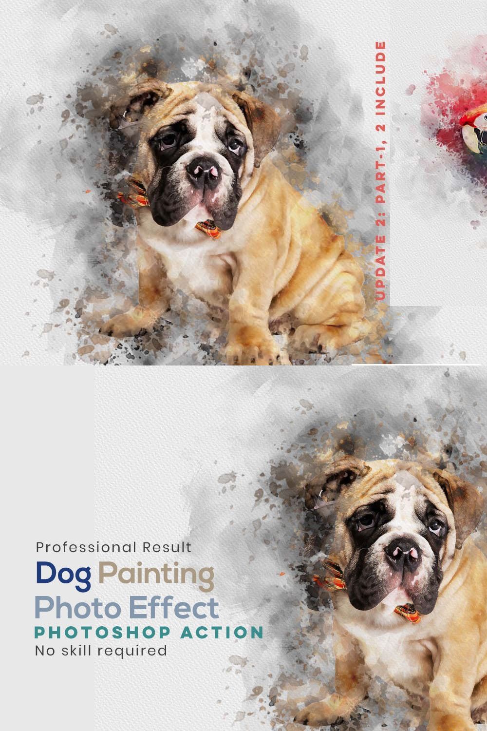Dog Watercolor Painting pinterest preview image.