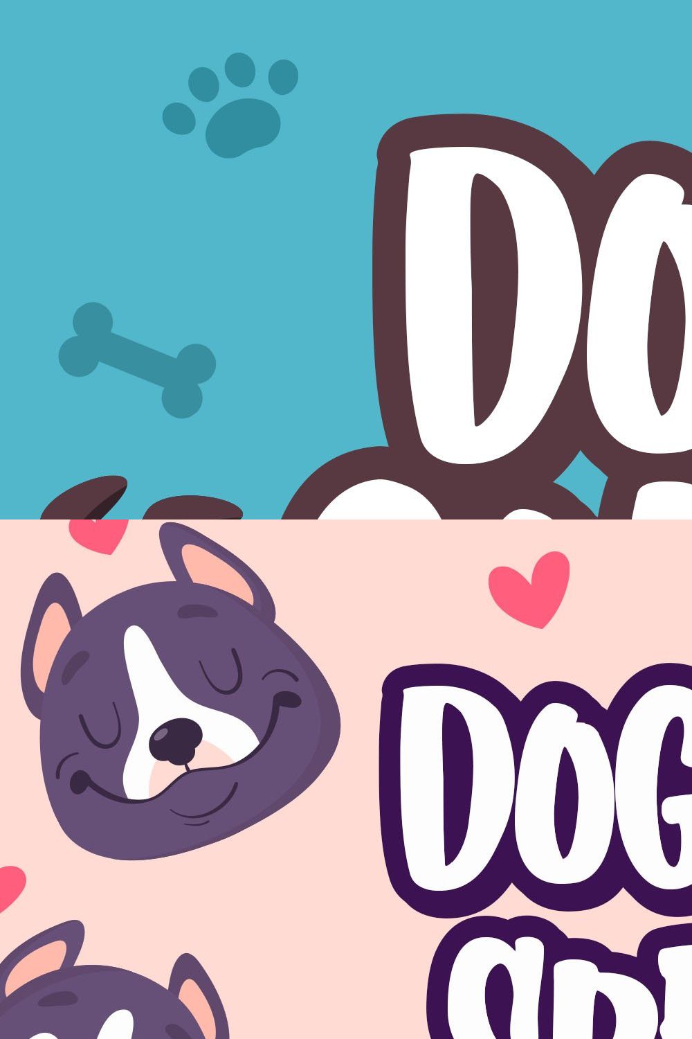 Dogly Comika a Bouncy Rounded Font pinterest preview image.