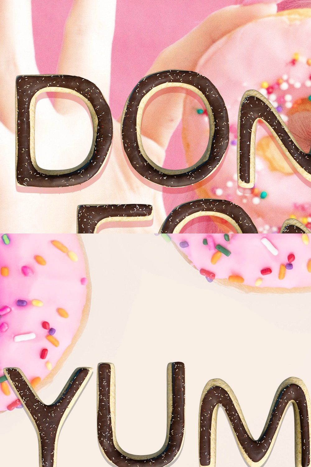 Donut Opentype SVG Font and PNGs pinterest preview image.