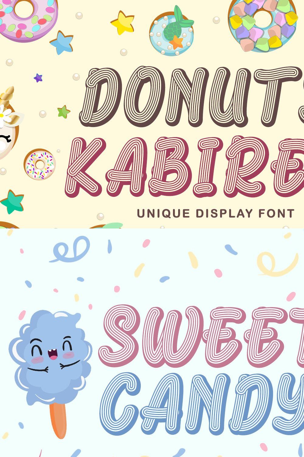 Donuts Kabiren - Quirky Craft Font pinterest preview image.