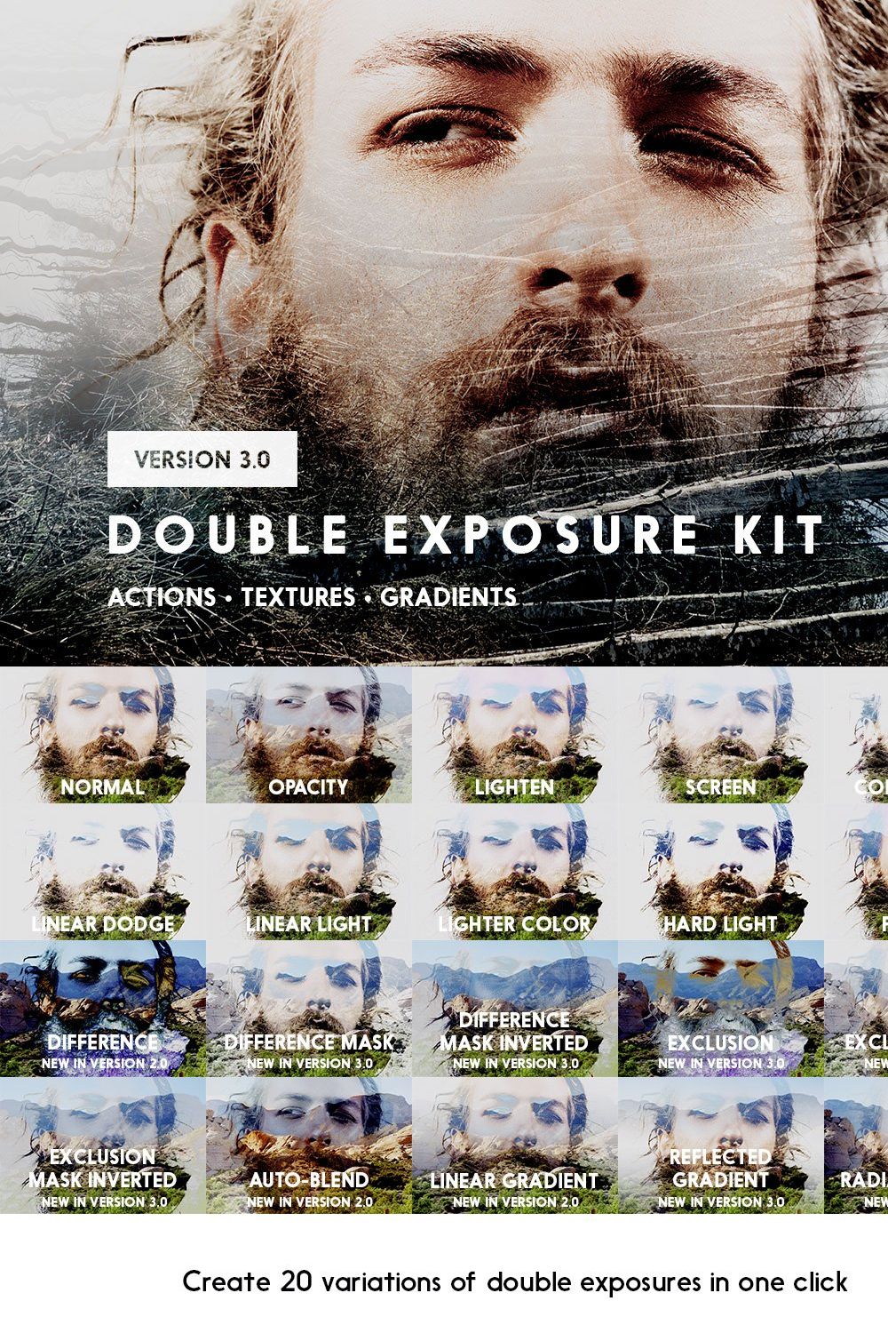 Double Exposure Kit pinterest preview image.
