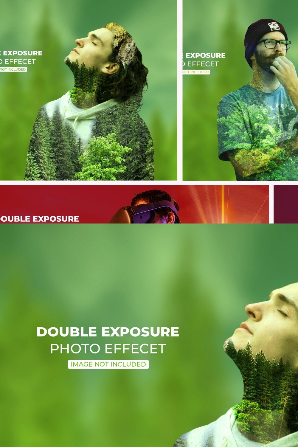 Double Exposure Photo Effect pinterest preview image.