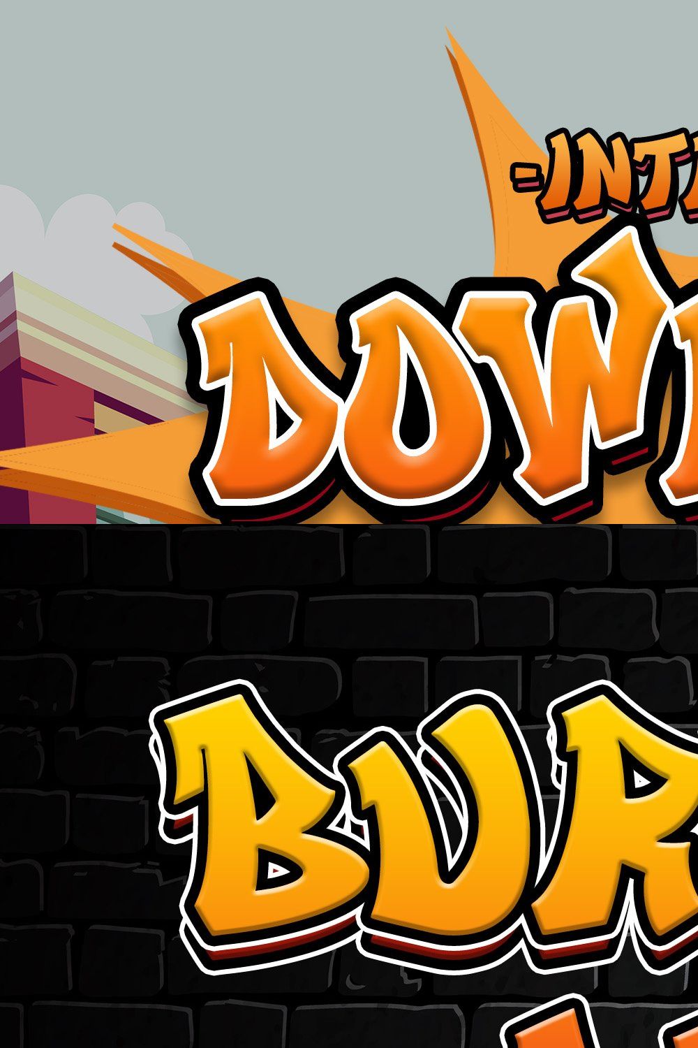 Downtown Street - Graffiti Font pinterest preview image.