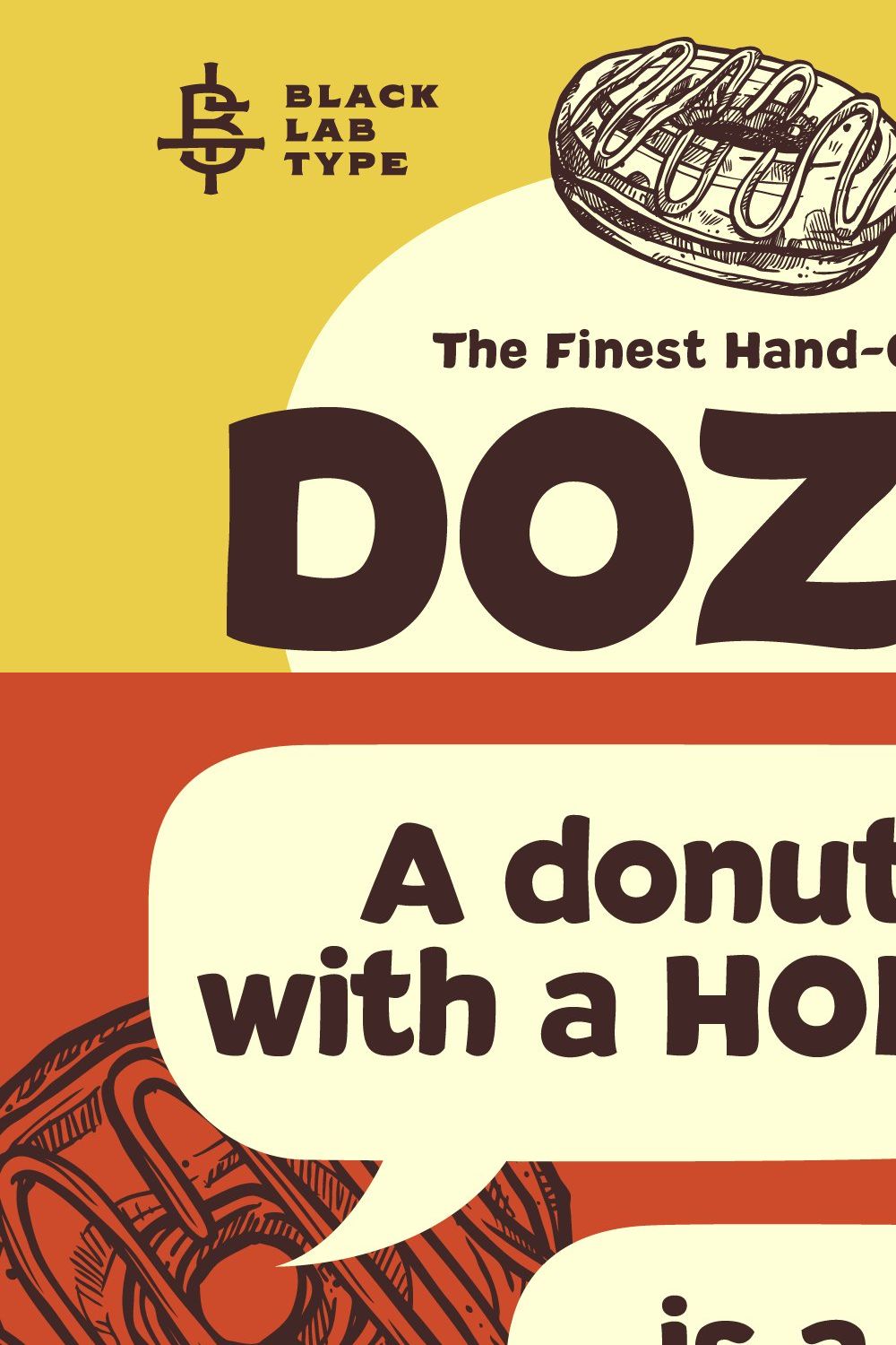 Dozen : Fun Loving Display Font pinterest preview image.