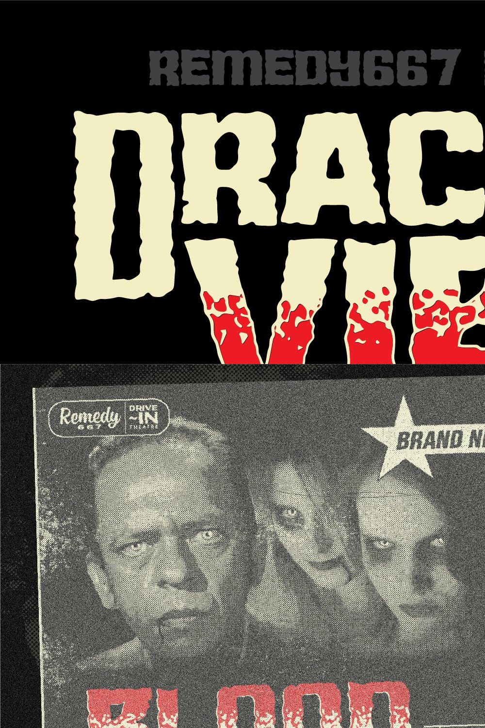 Dracula Vibes - Layered Horror Font pinterest preview image.