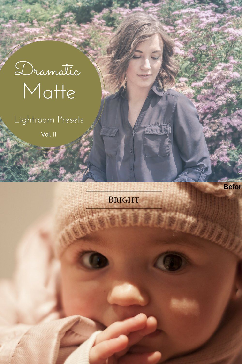 Dramatic Matte Lightroom Presets II pinterest preview image.