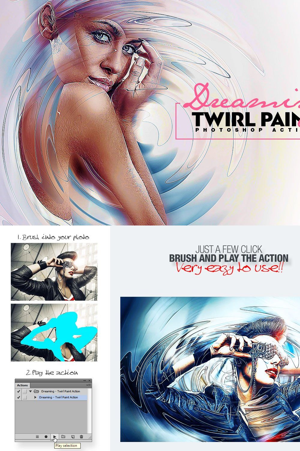 Dreaming - Twirl Paint Action pinterest preview image.