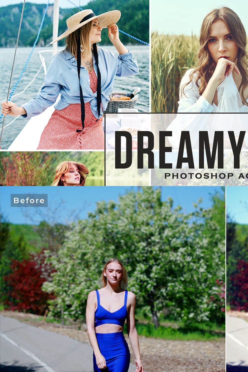 Dreamy Days Photoshop Actions pinterest preview image.