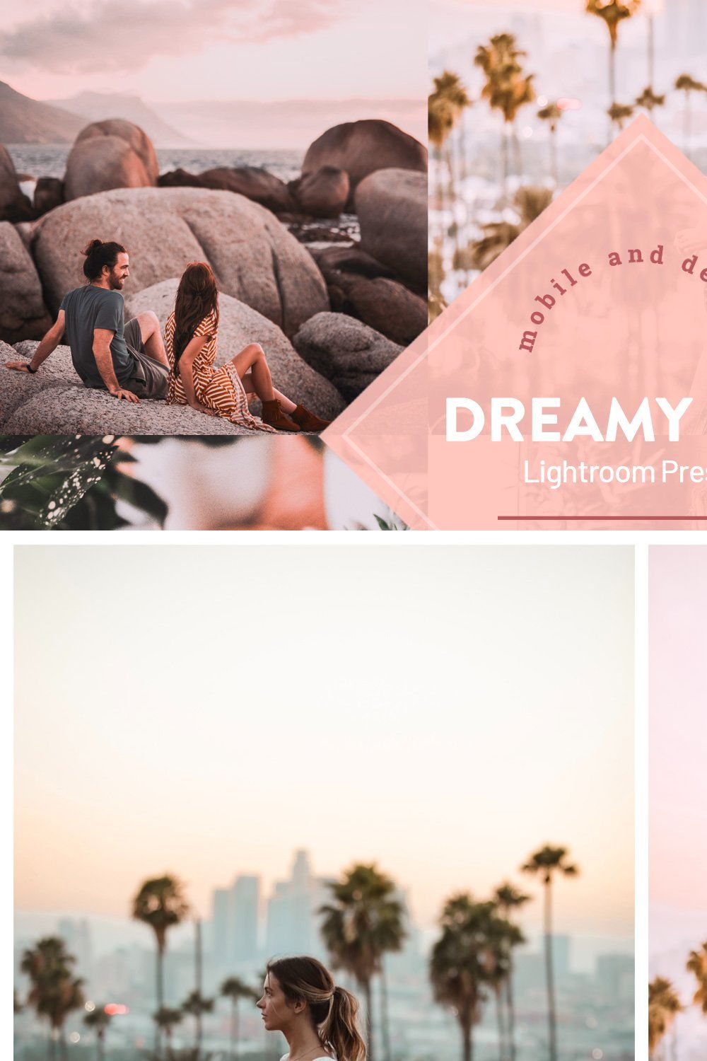 Dreamy Pink Lightroom Presets pinterest preview image.