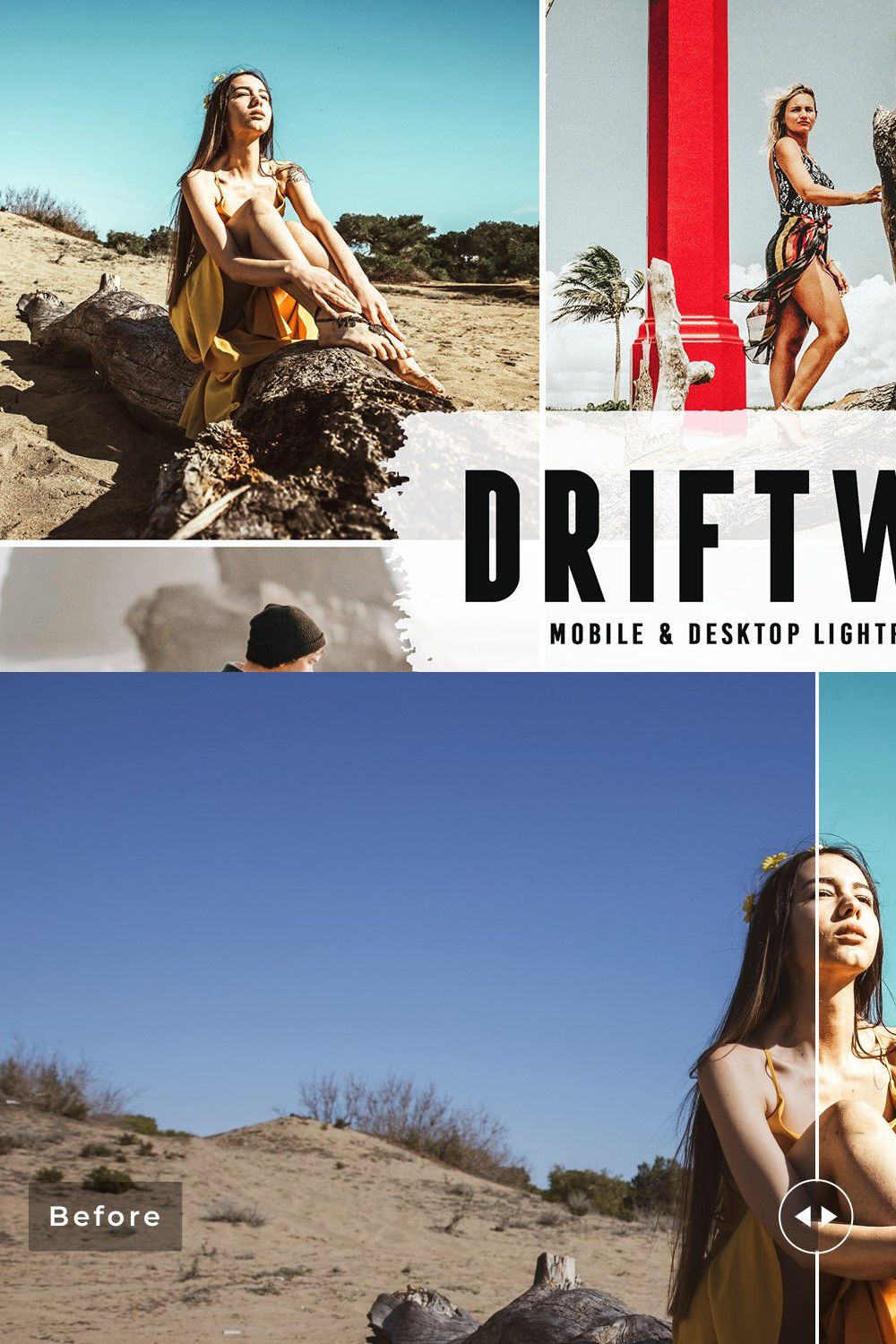 Driftwood Pro Lightroom Presets pinterest preview image.