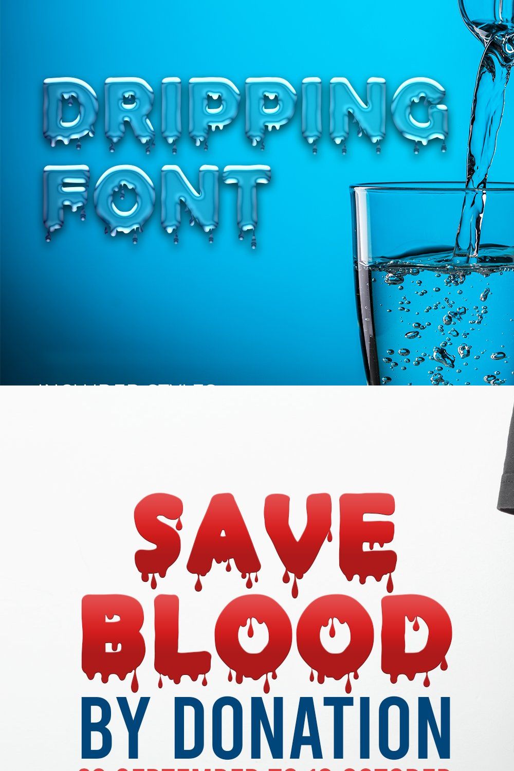 Dripping Font pinterest preview image.