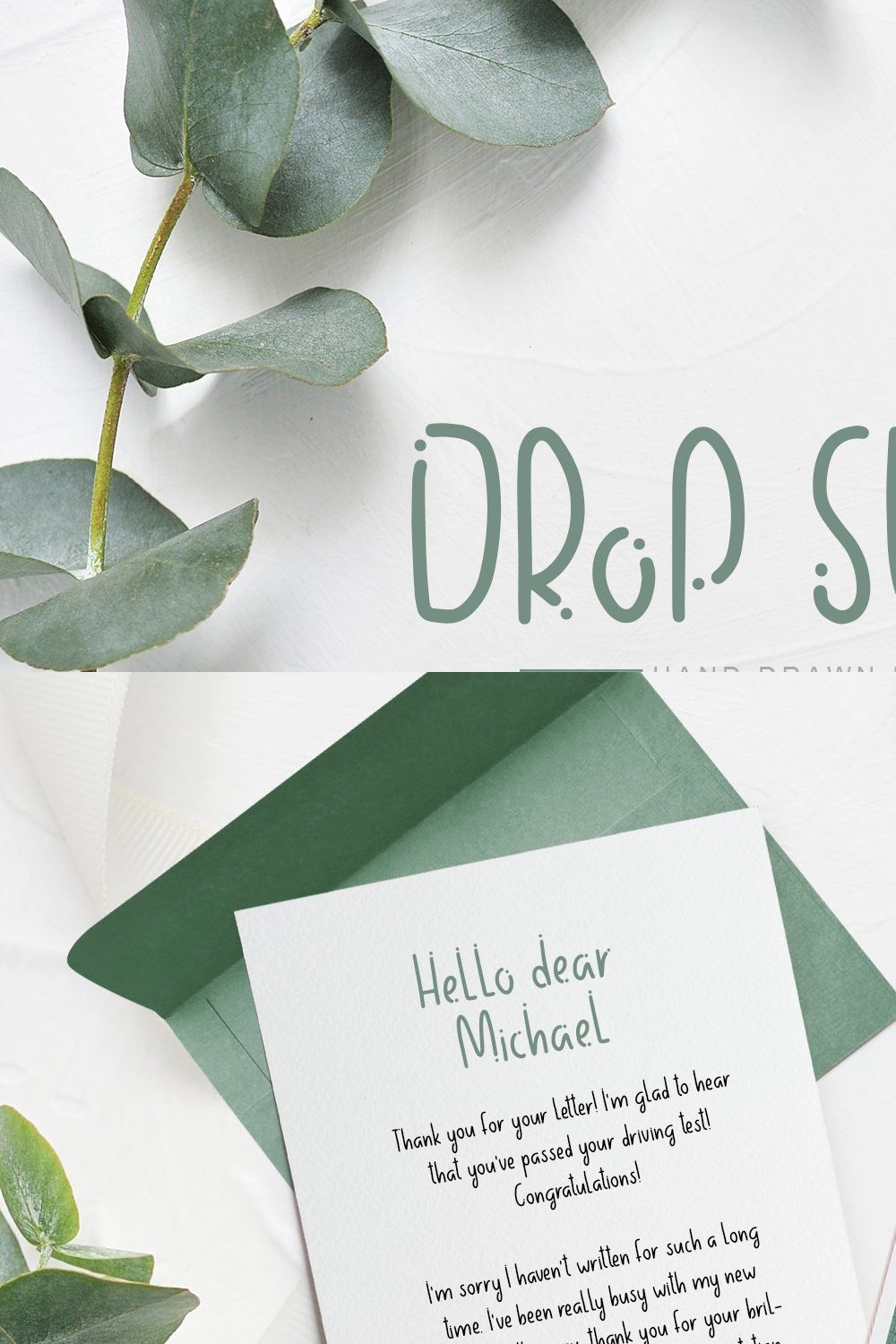 Drop Swing Hand Drawn Font pinterest preview image.