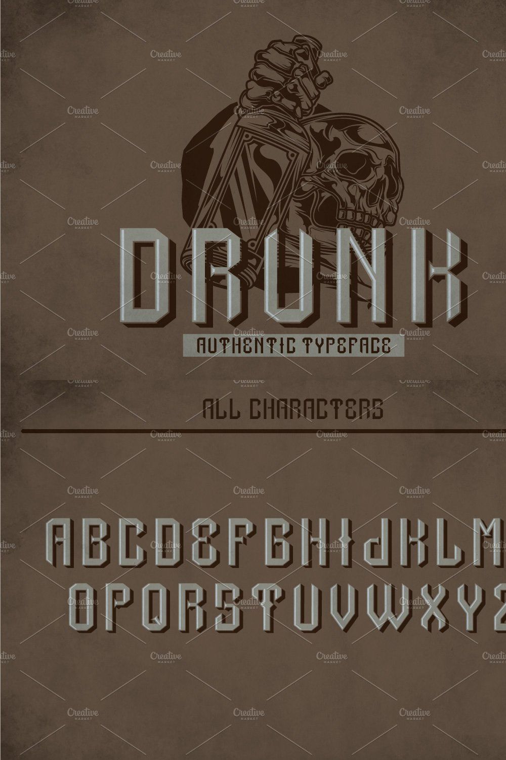 Drunk Modern Label Typeface pinterest preview image.