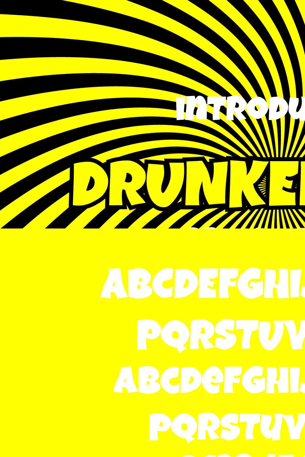 Drunkkenness - Display Font pinterest preview image.