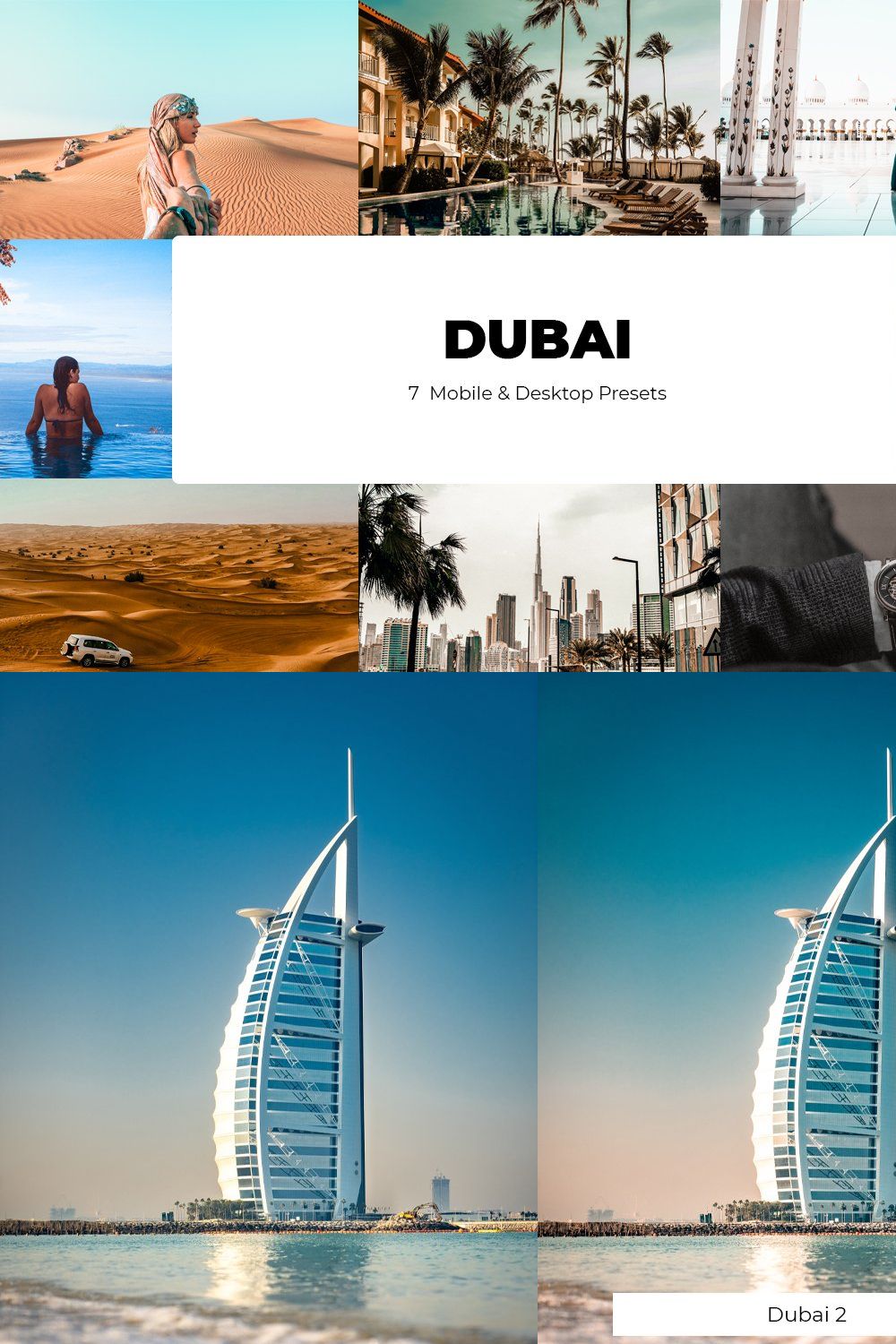 DUBAI Lightroom Presets pinterest preview image.