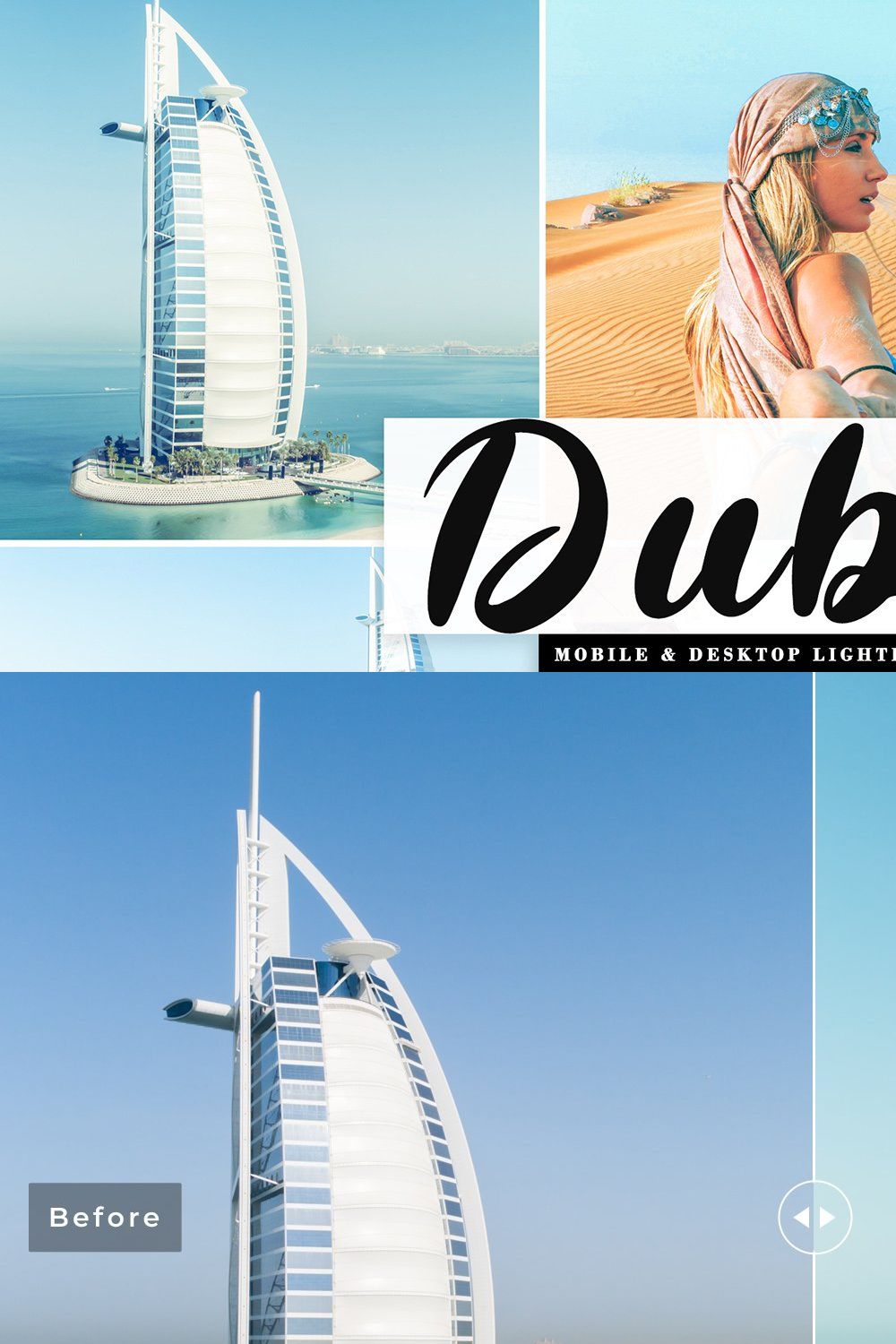 Dubai Lightroom Presets Pack pinterest preview image.