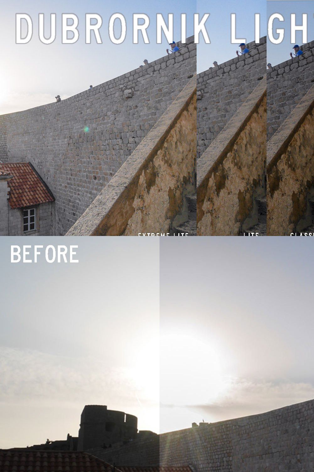 Dubrovnik Lights Lightroom Preset pinterest preview image.