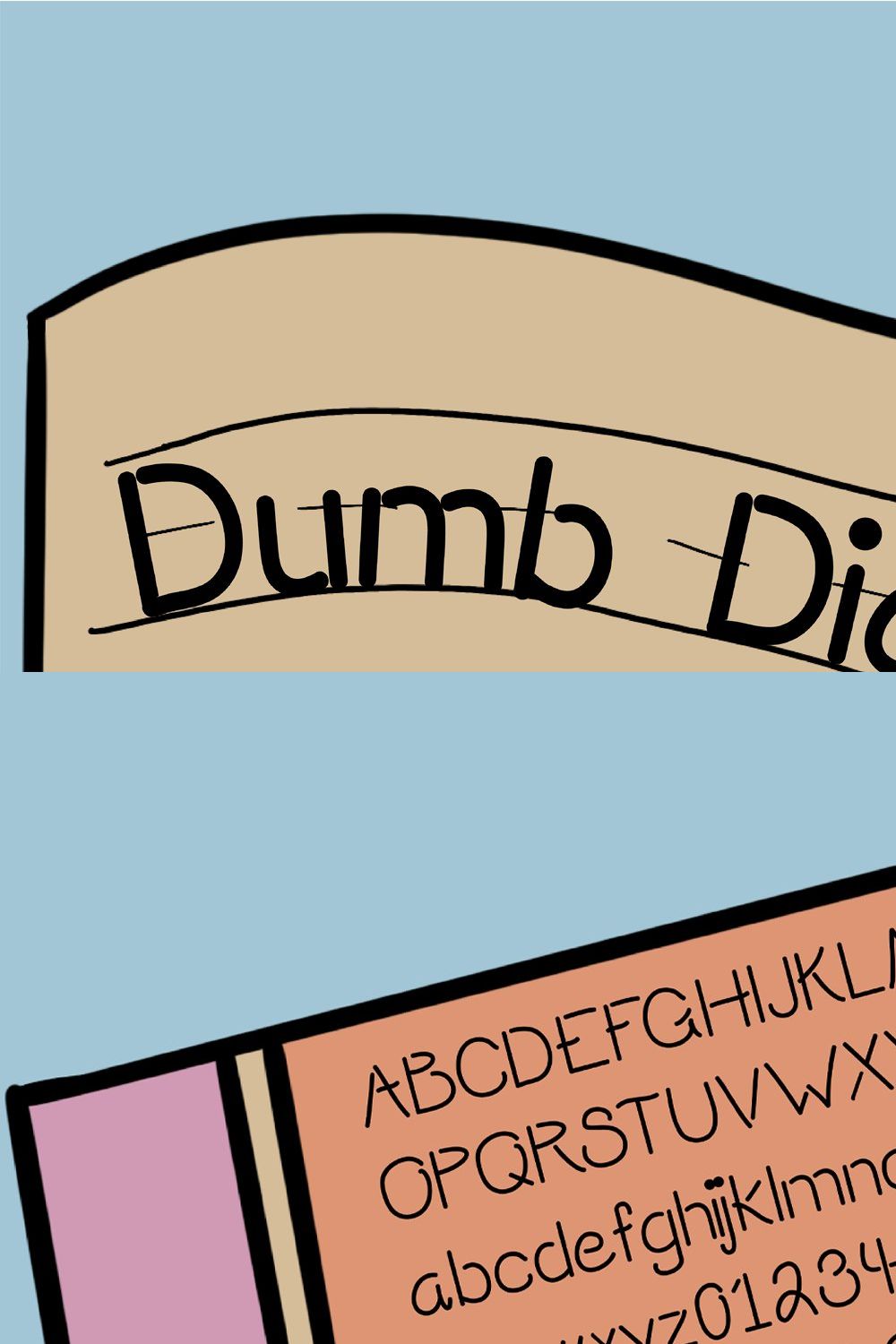 Dumb Diaries Display Typeface pinterest preview image.