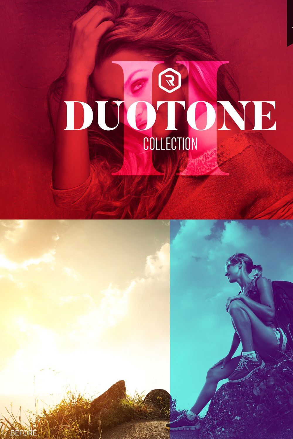 Duotone Collection II PS Actions pinterest preview image.