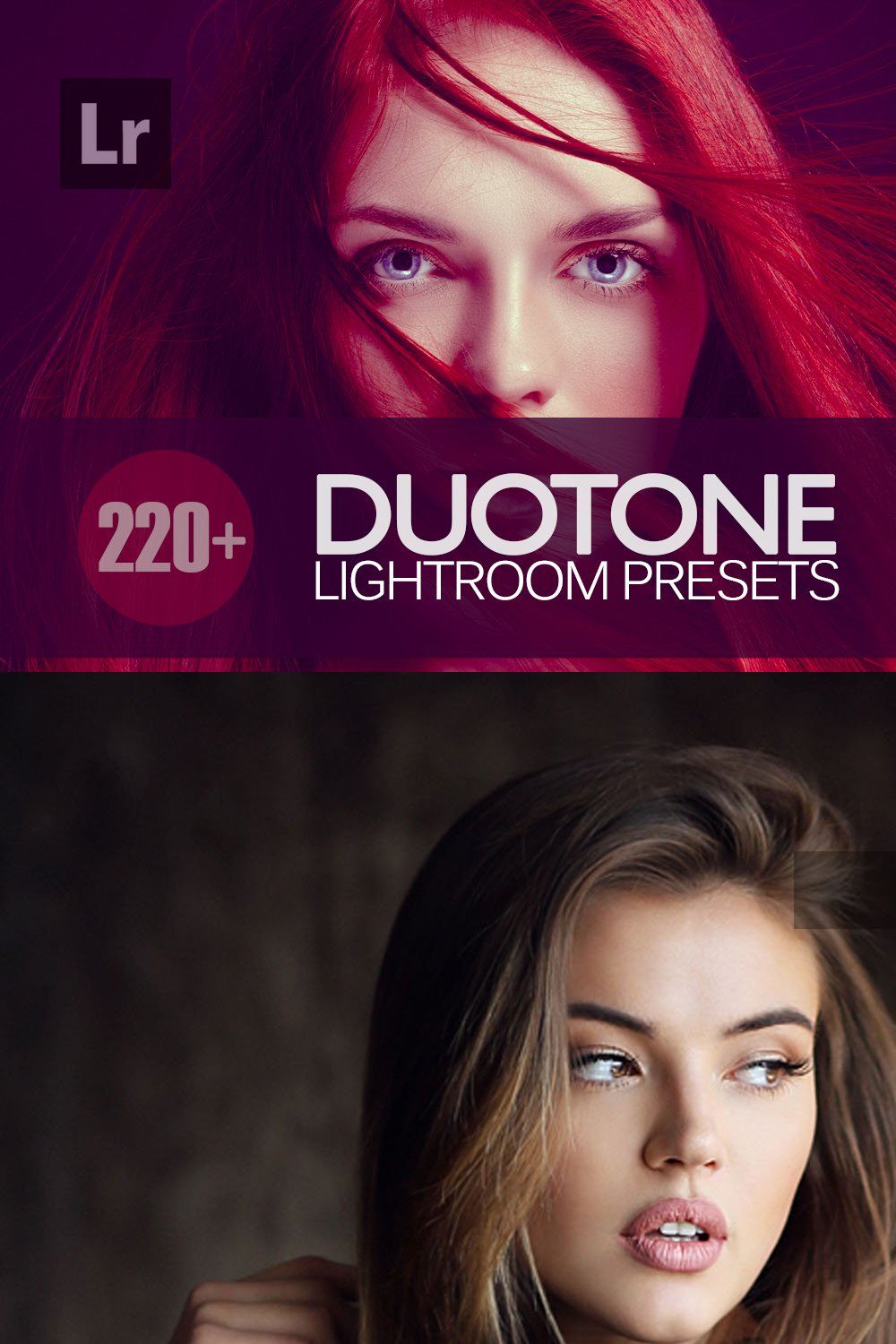 Duotone Lightroom Presets bundle pinterest preview image.