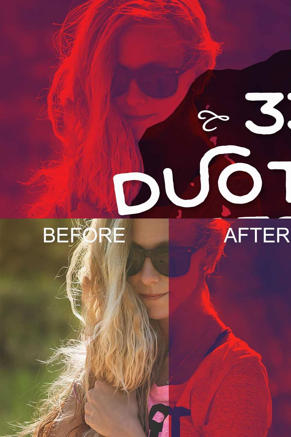 Duotone Presets for Photoshop pinterest preview image.