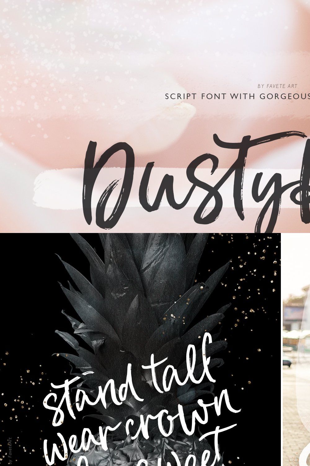 Dusty Rose Font pinterest preview image.