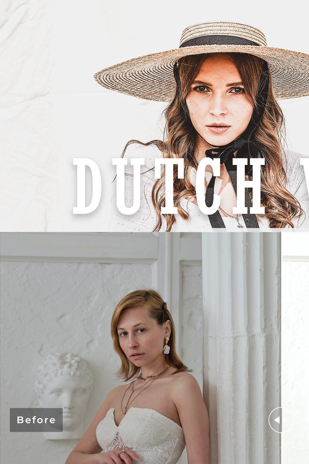 Dutch White Pro Lightroom Presets pinterest preview image.