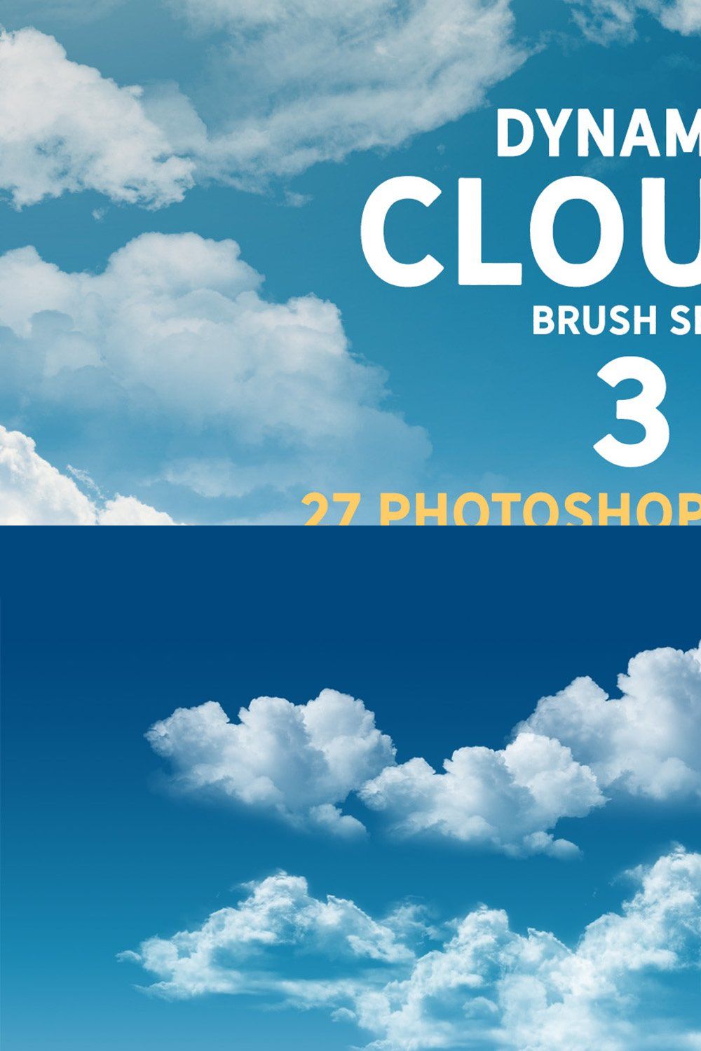 Dynamic Clouds Brush set 3 pinterest preview image.