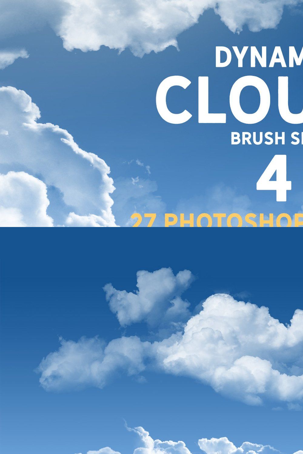 Dynamic Clouds Brush set 4 pinterest preview image.