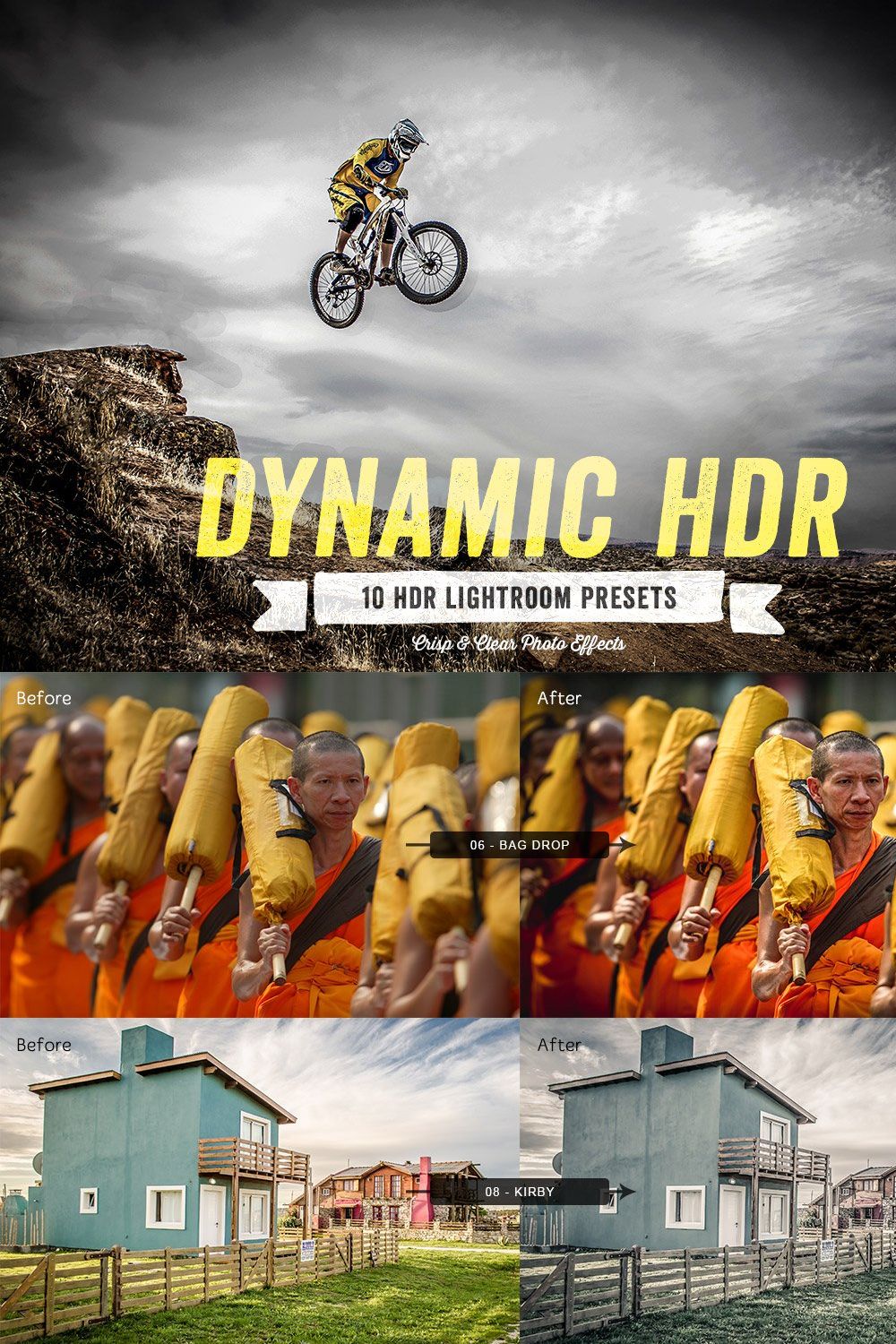 Dynamic HDR Lightroom Presets Vol 1 pinterest preview image.