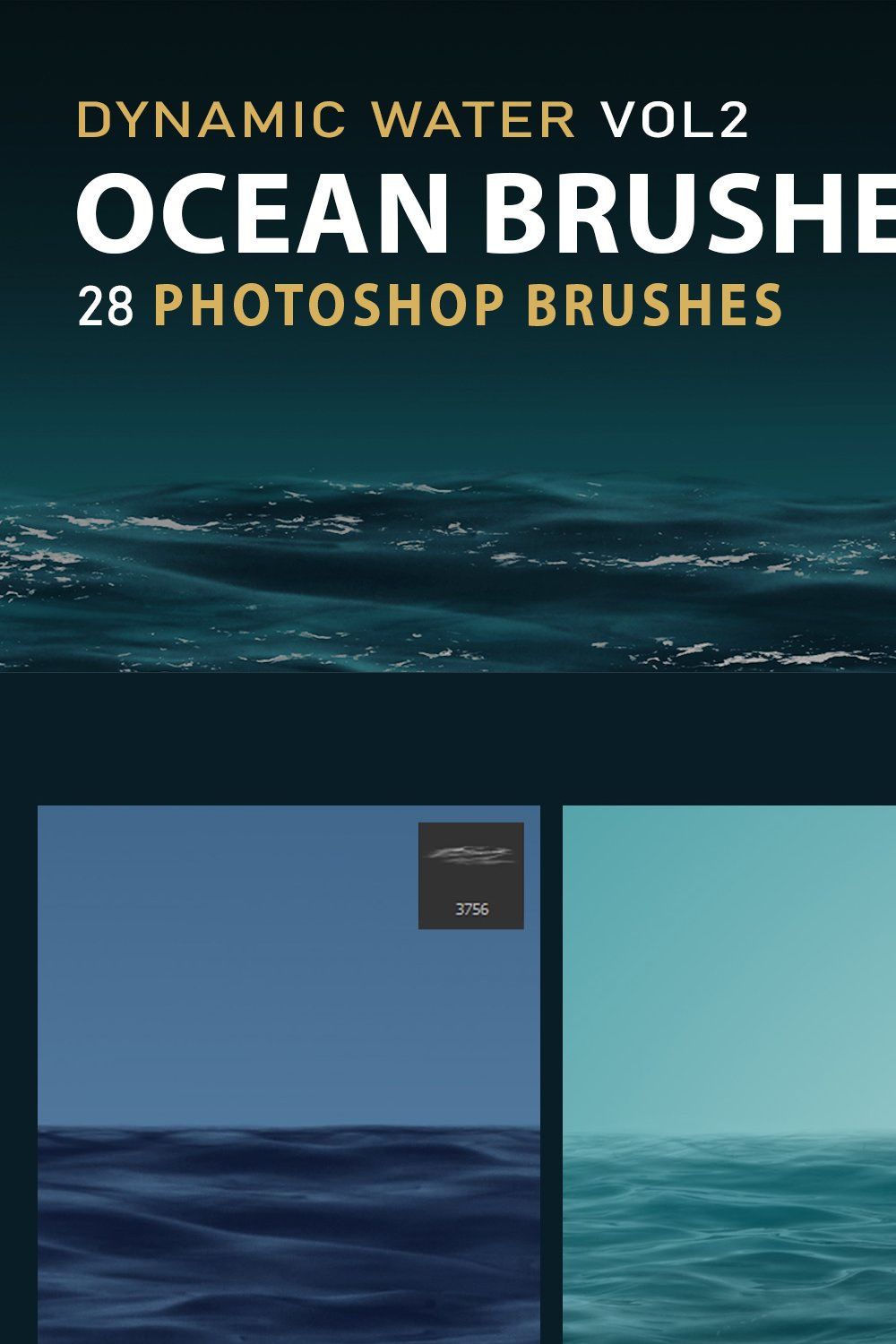 Dynamic Ocean Photoshop Brushes VOL2 pinterest preview image.