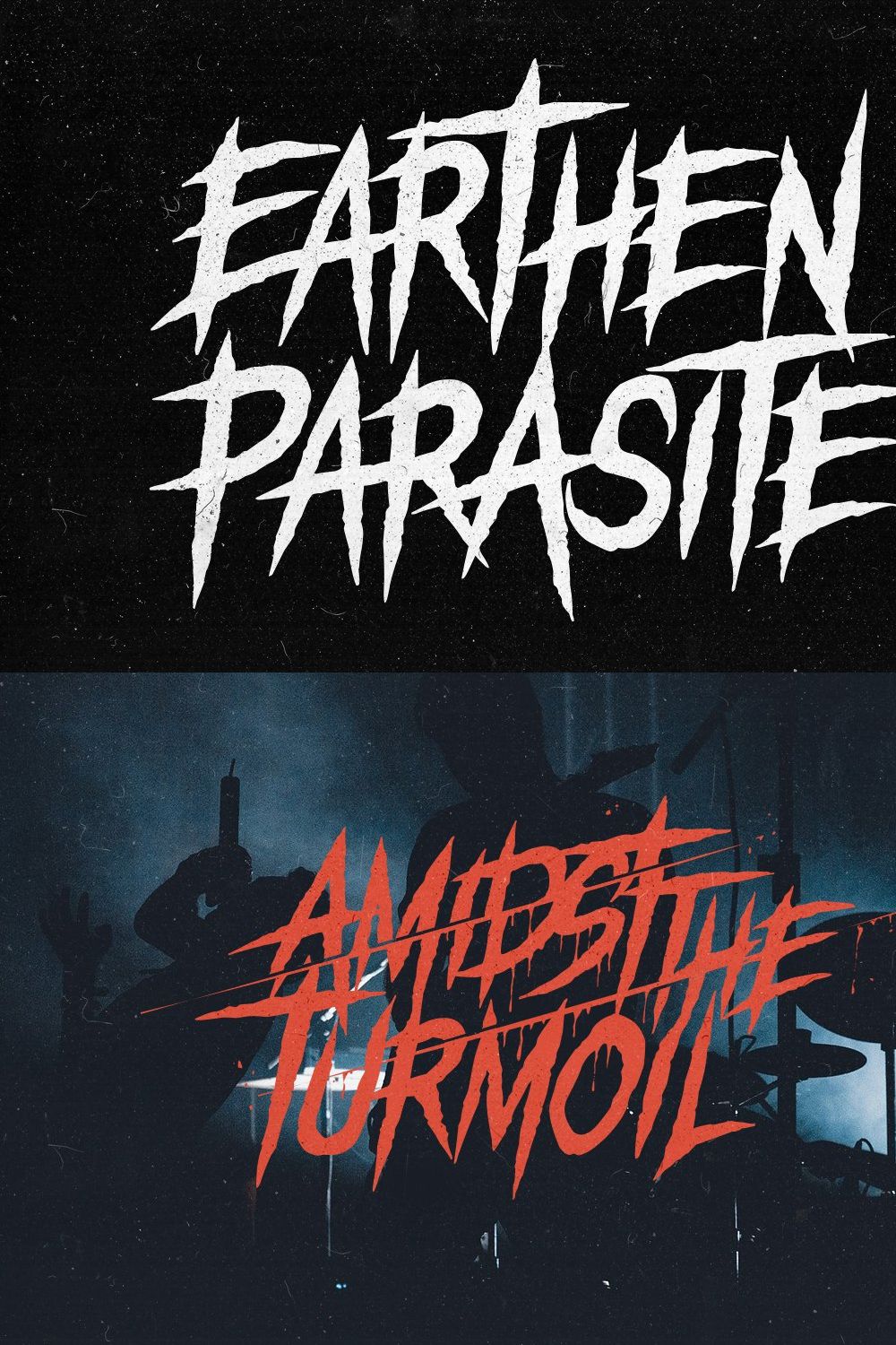 Earthen Parasite - Horror Font pinterest preview image.