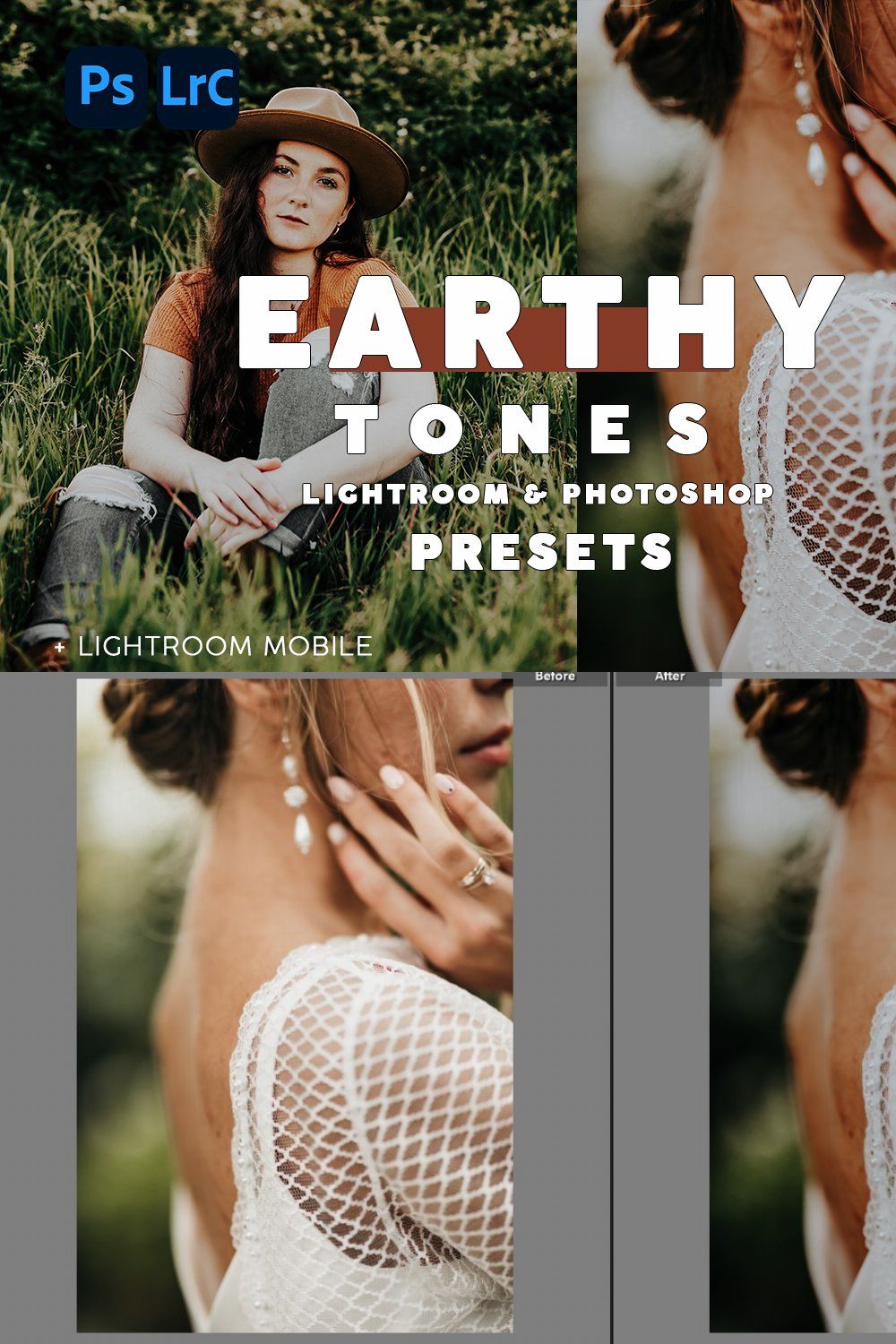 Earthy Tones - Lightroom Presets pinterest preview image.