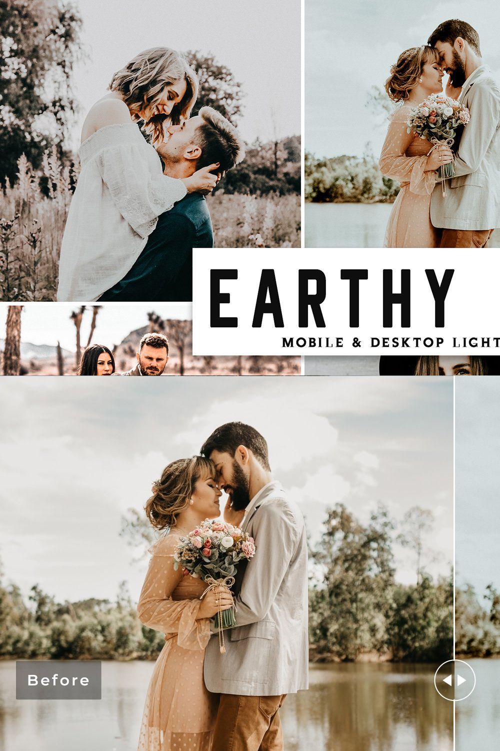 Earthy Tones Lightroom Presets pinterest preview image.