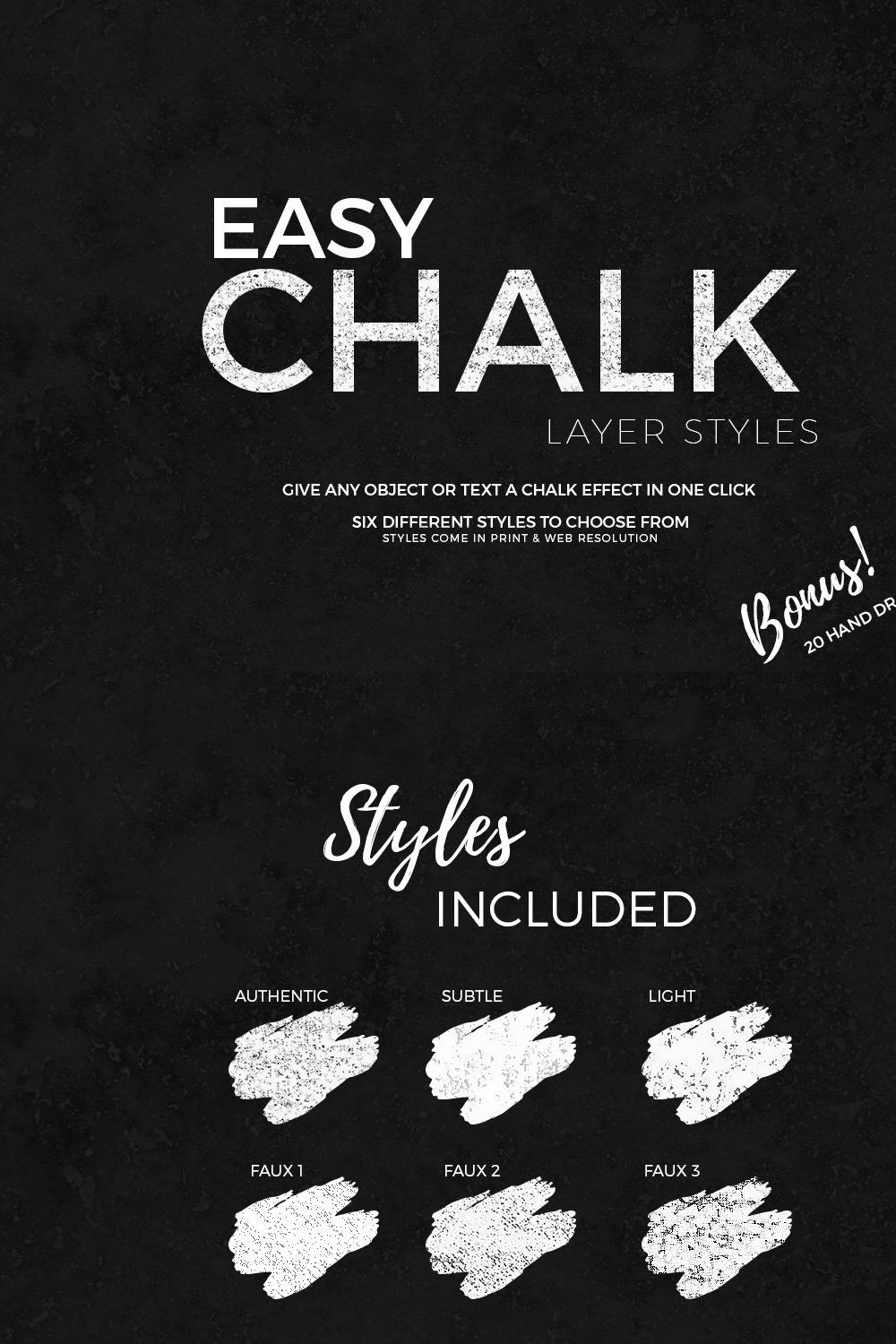Easy Chalk Layer Styles pinterest preview image.