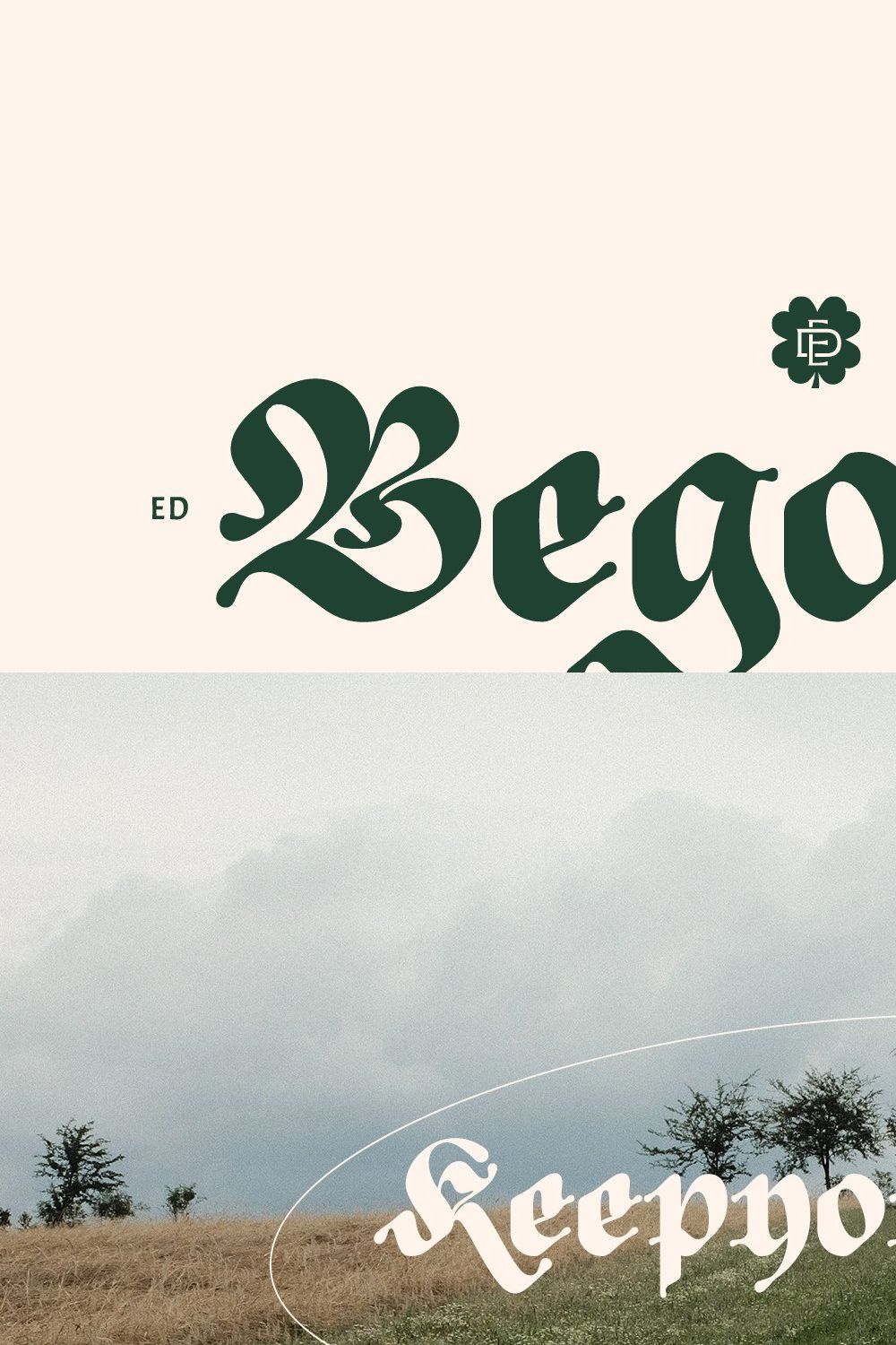 ED Begonia - Blackletter Typeface pinterest preview image.