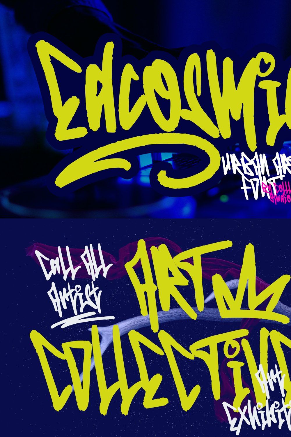 Edcosmic | An Urban Art Font pinterest preview image.