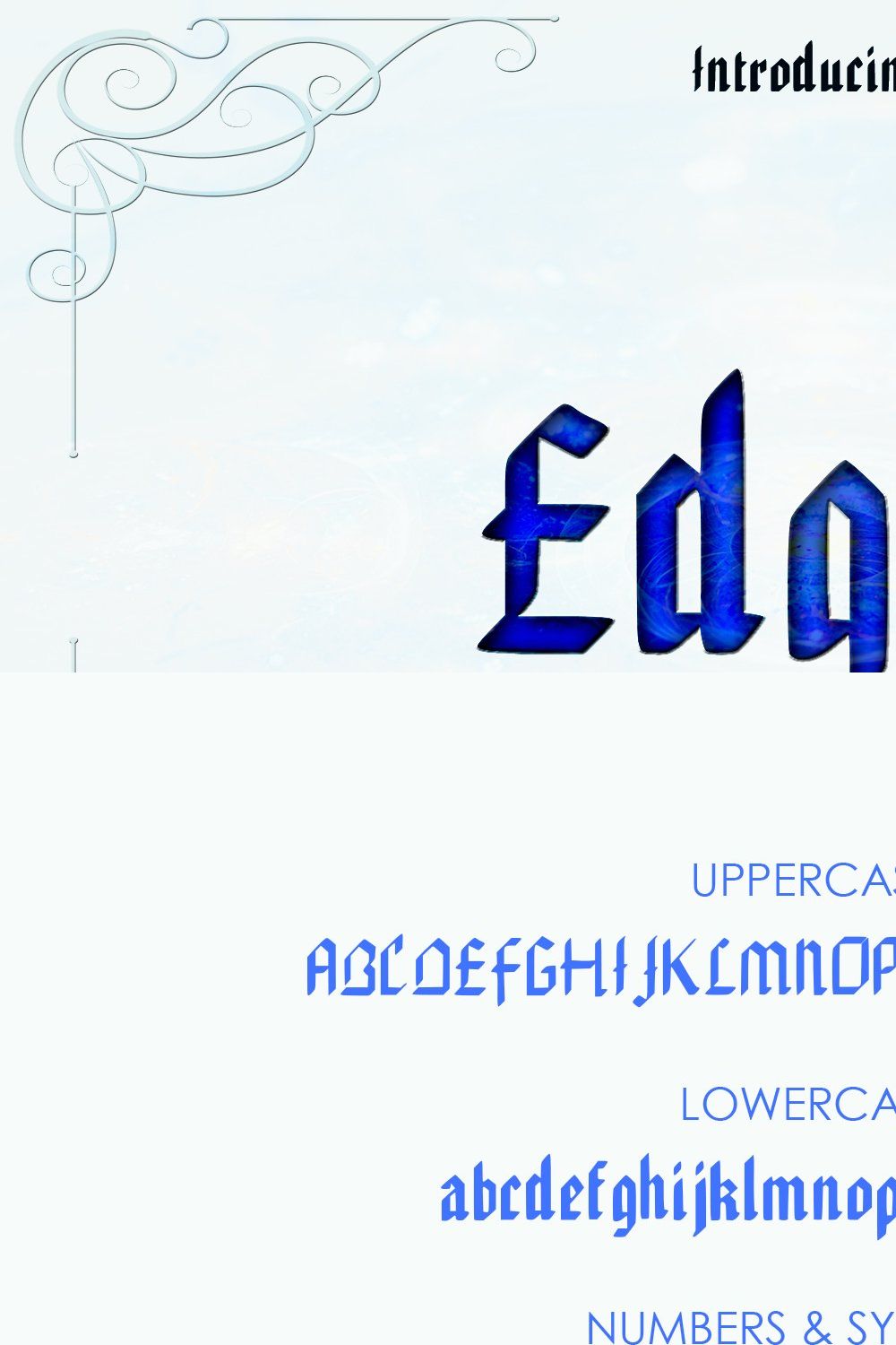 EDGAR, Handmade Gothic Typeface pinterest preview image.