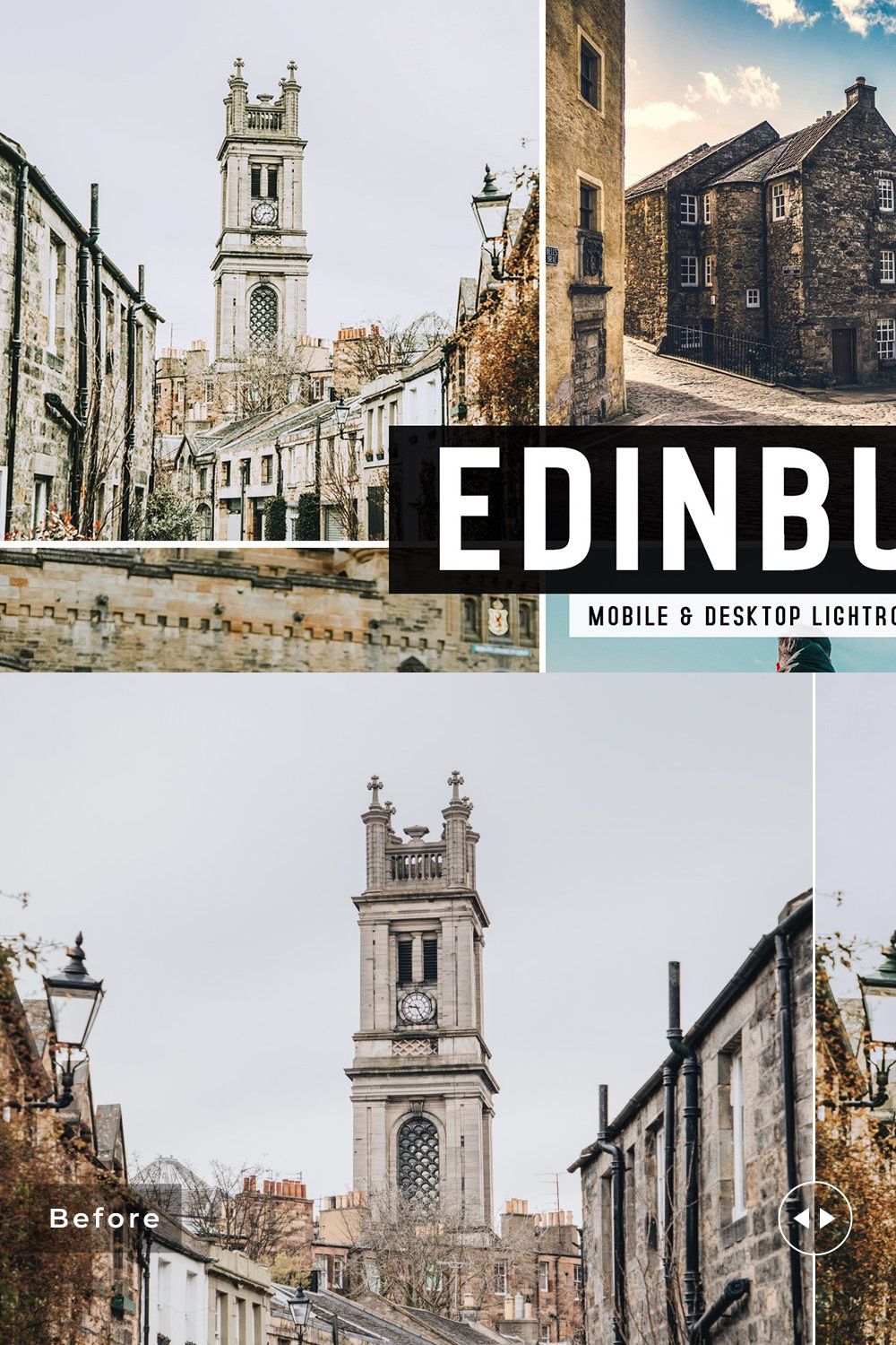 Edinburgh Pro Lightroom Presets pinterest preview image.