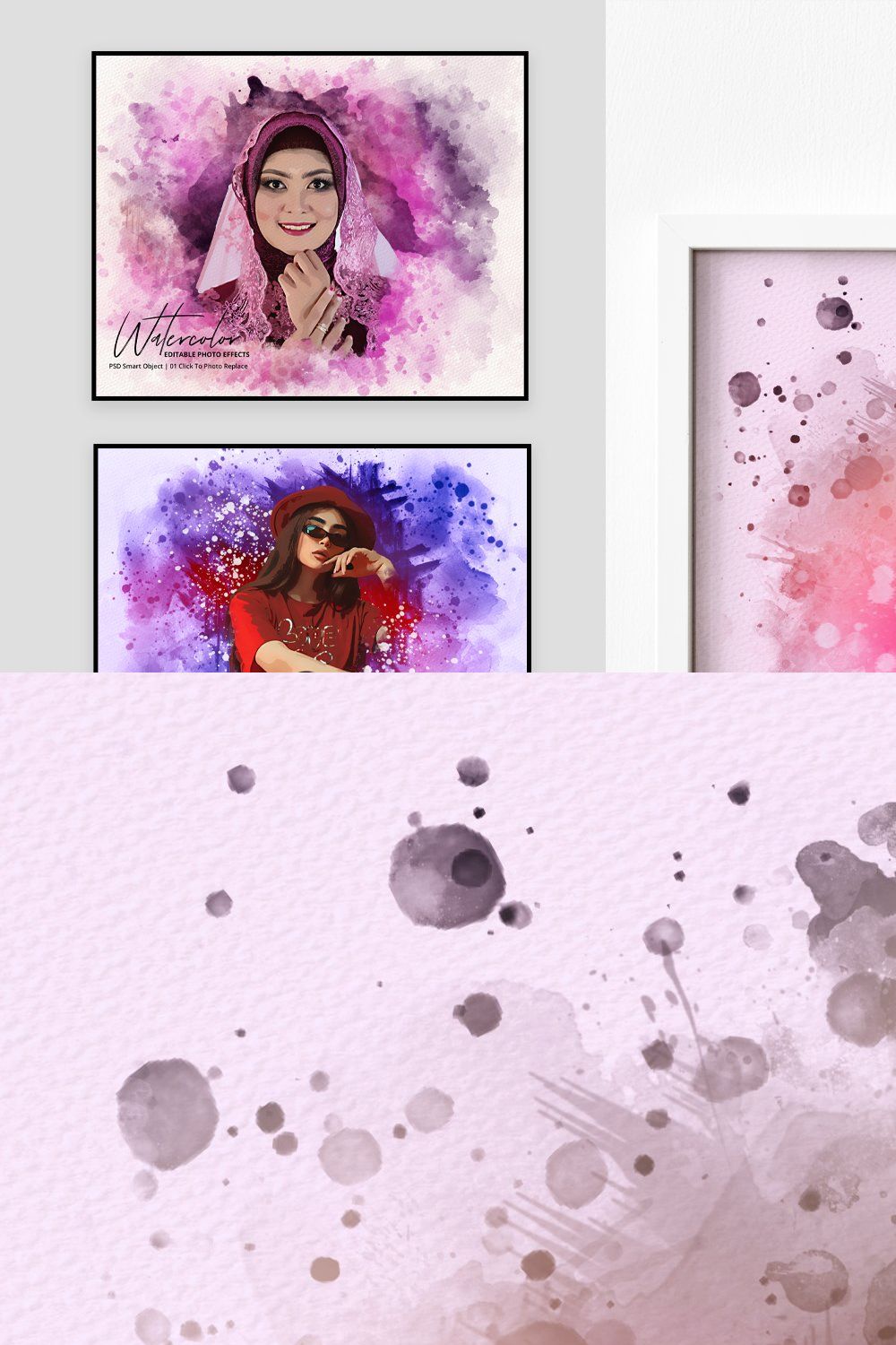 Editable Colorful Painting Effect pinterest preview image.