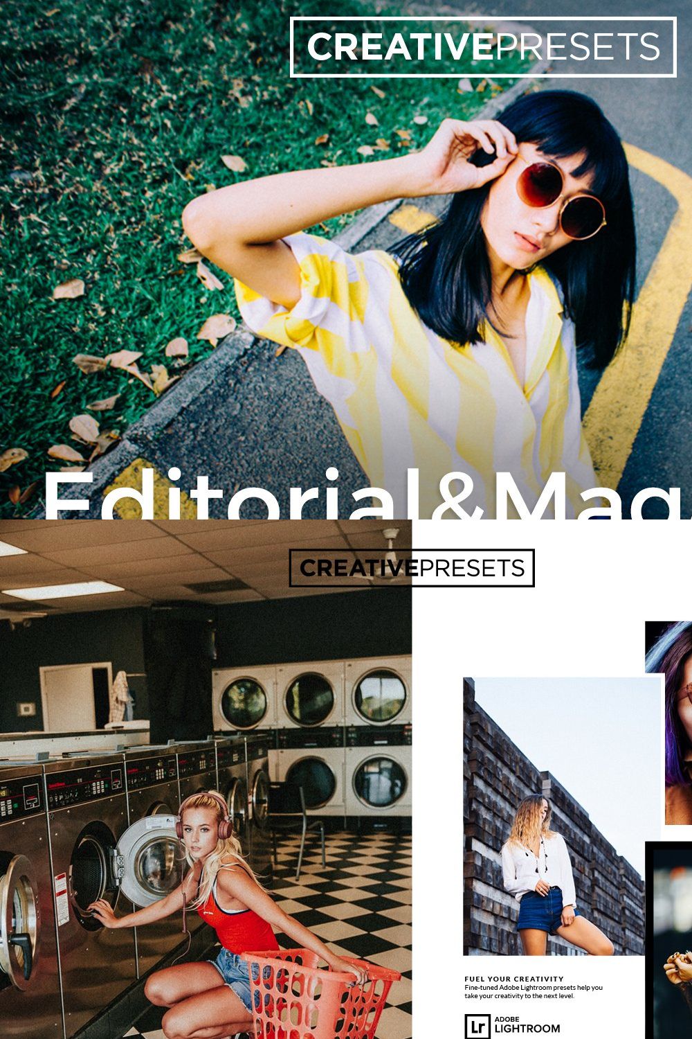 Editorial/Magazine Lightroom Preset pinterest preview image.