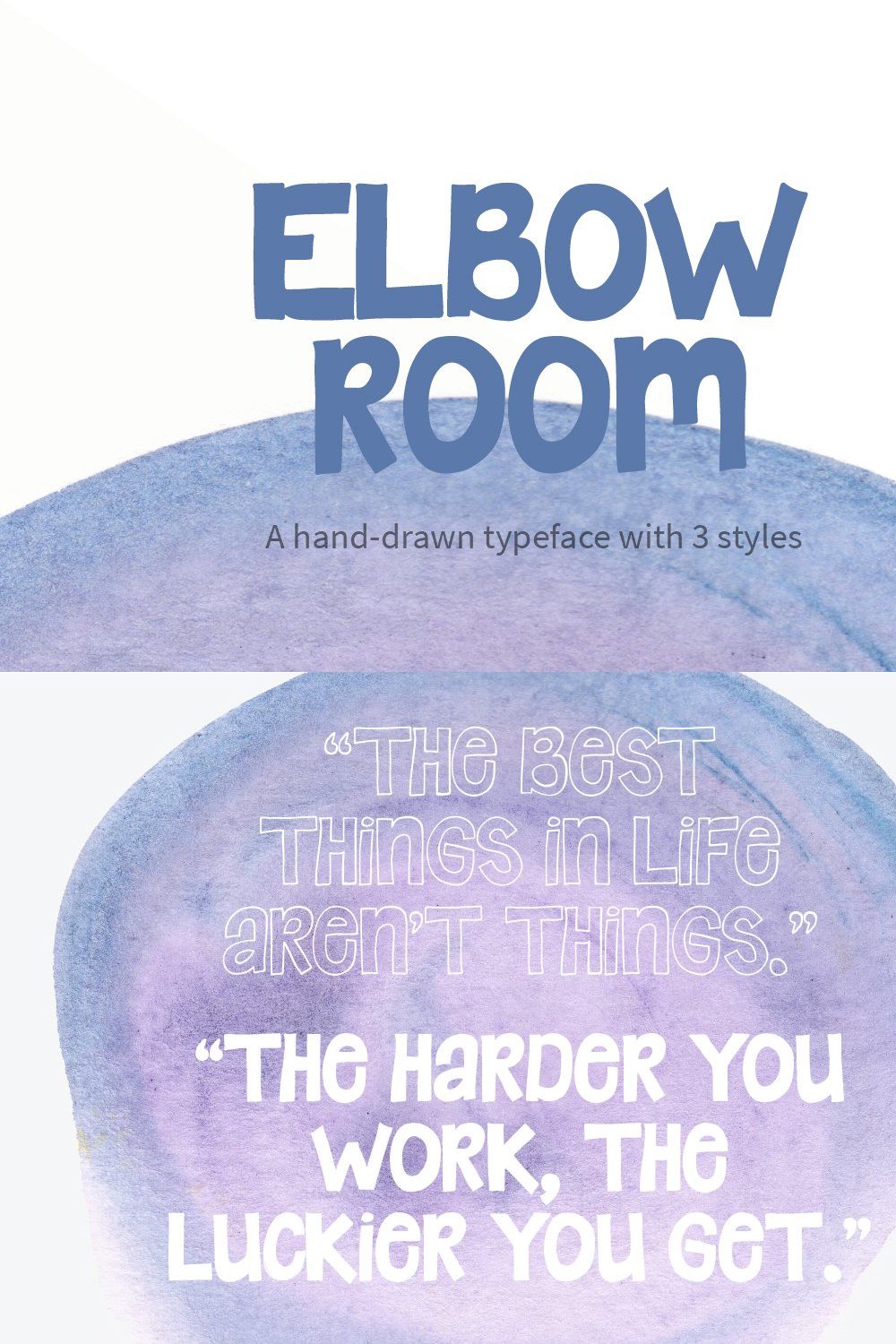 Elbow Room Font pinterest preview image.