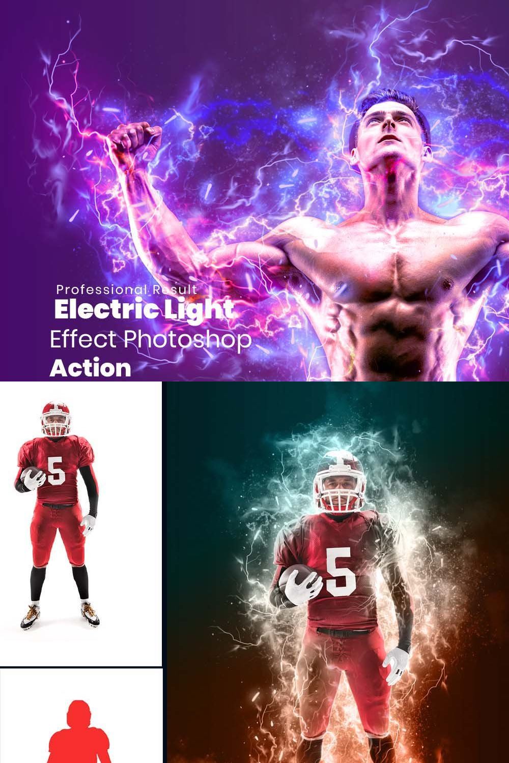 Electric Effect Photoshop Action pinterest preview image.