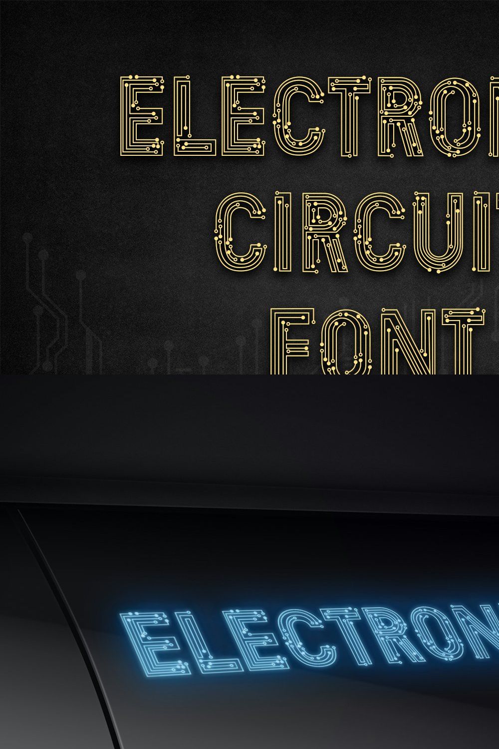 Electronic Circuit Font pinterest preview image.