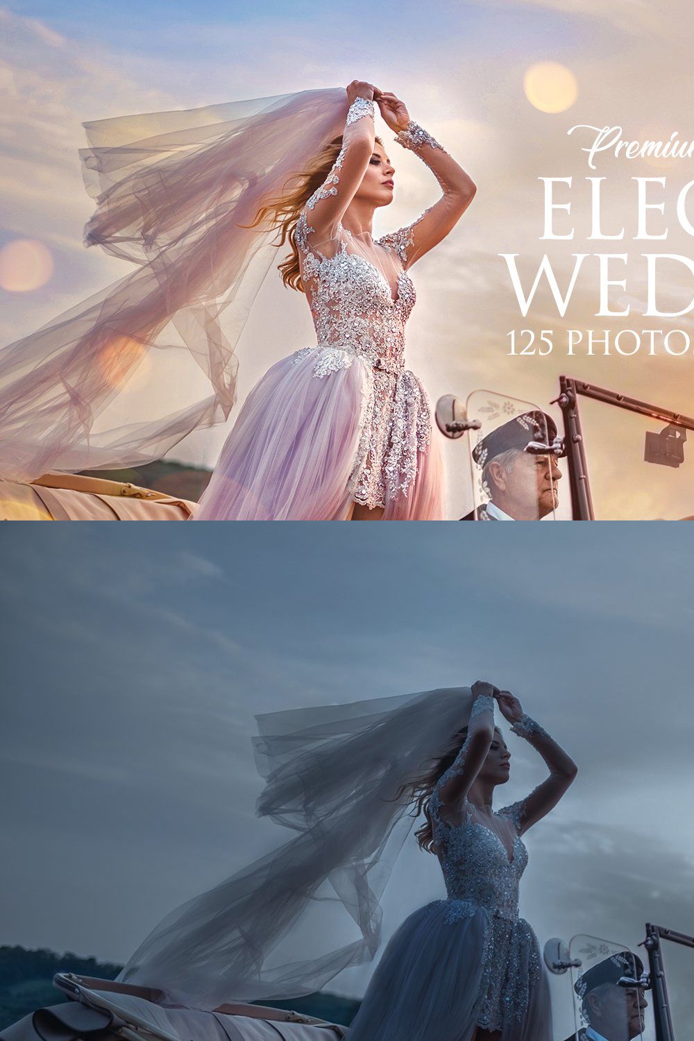 Elegant Wedding Photoshop Actions pinterest preview image.